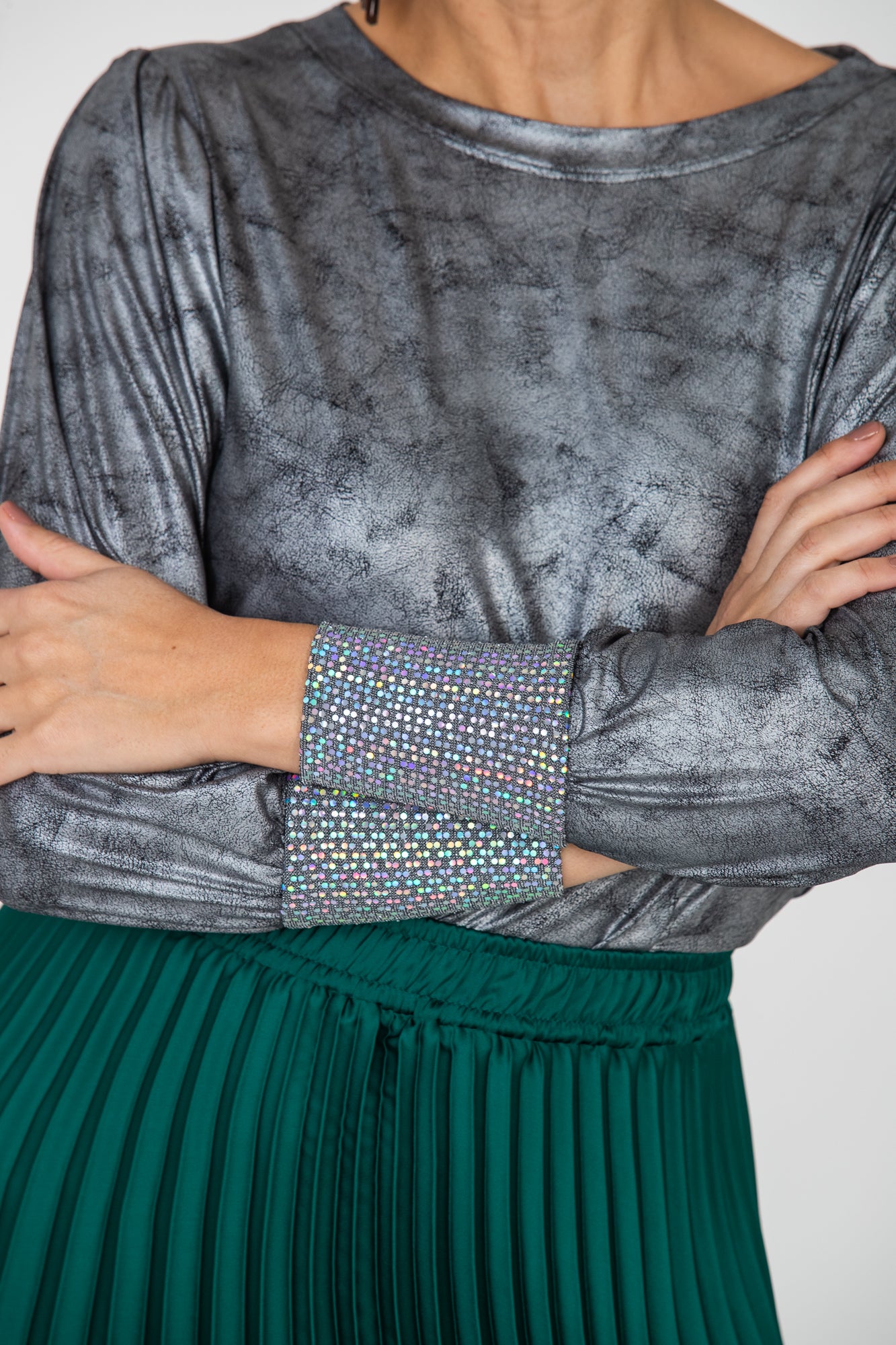 Paros Winter Puff Tee - Silver & Sequins