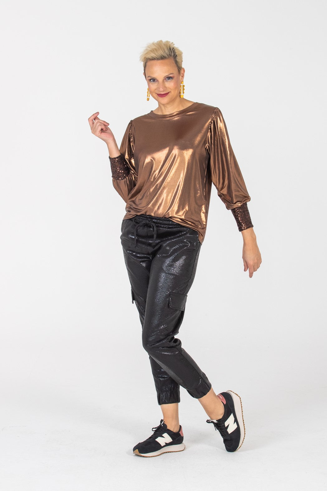 Paros Winter Puff Tee - Bronze & Sequins
