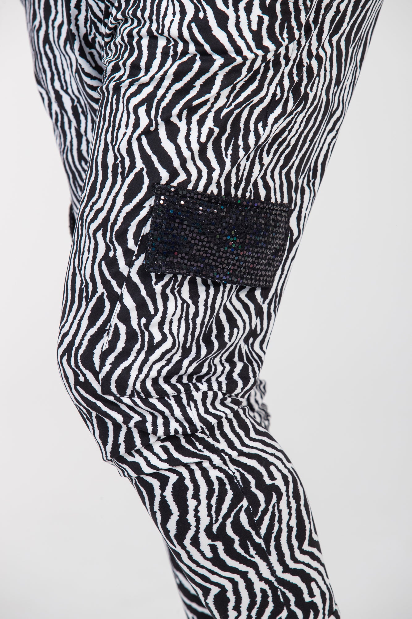 Tiggy Cargo Pants - Black and White (with Bling!)
