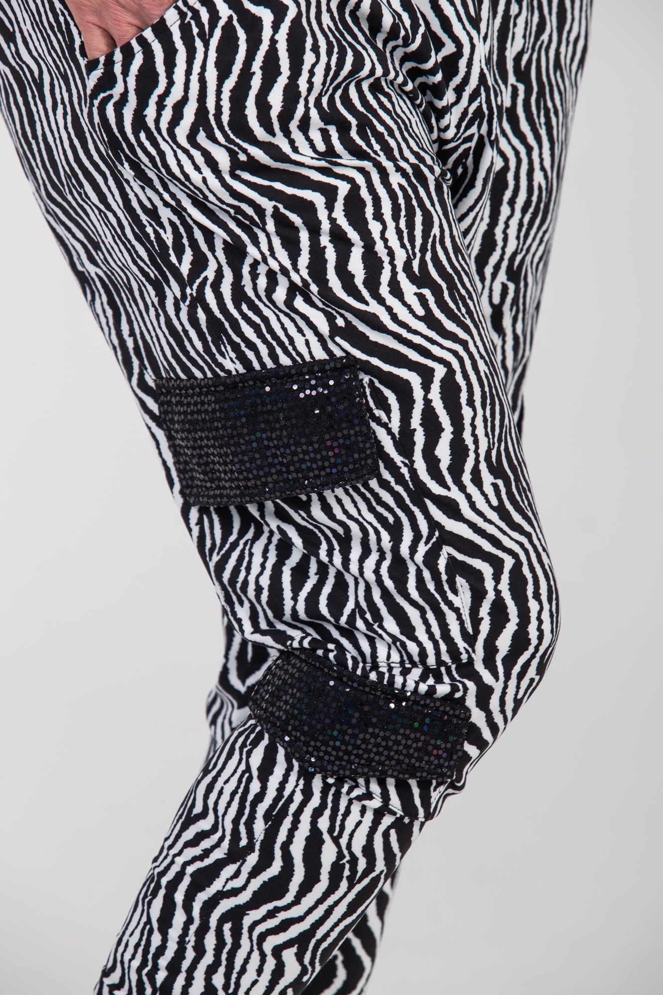 Tiggy Cargo Pants - Black and White (with Bling!)