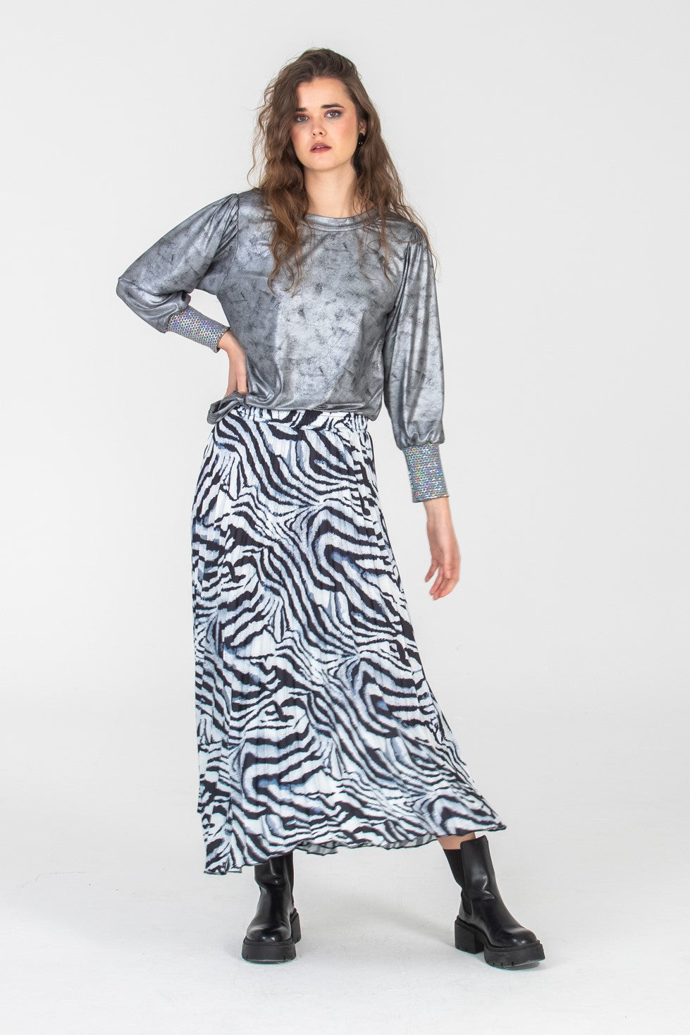 Paros Winter Puff Tee - Silver & Sequins