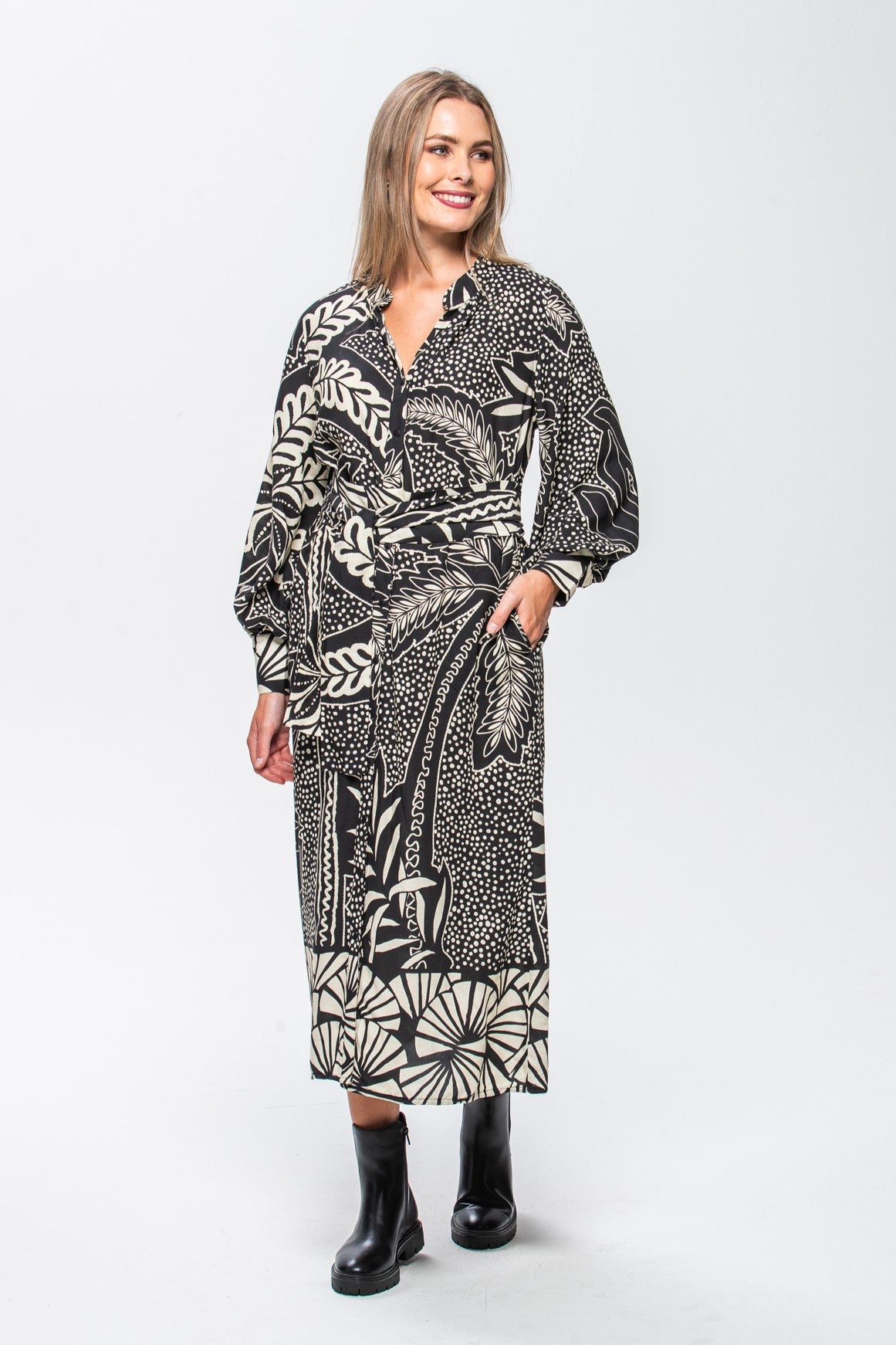 Stella Dress - Black & White