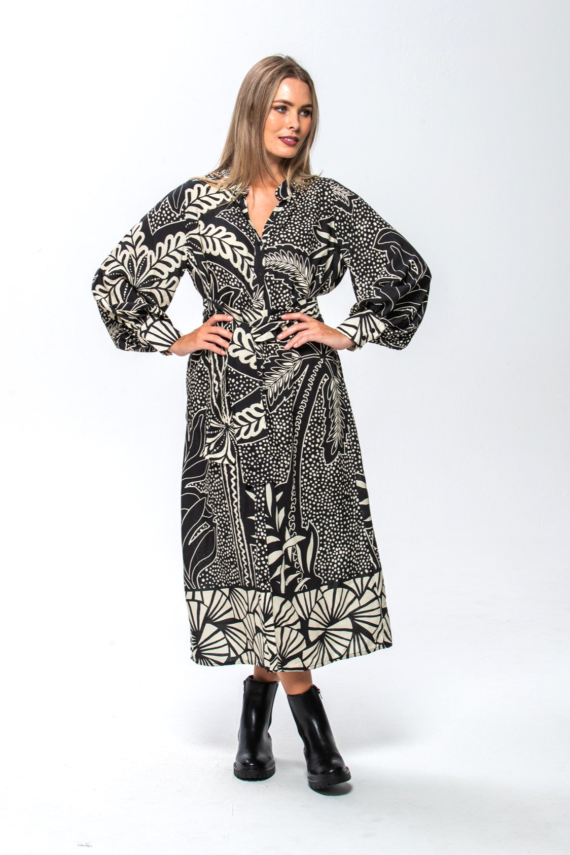 Stella Dress - Black & White