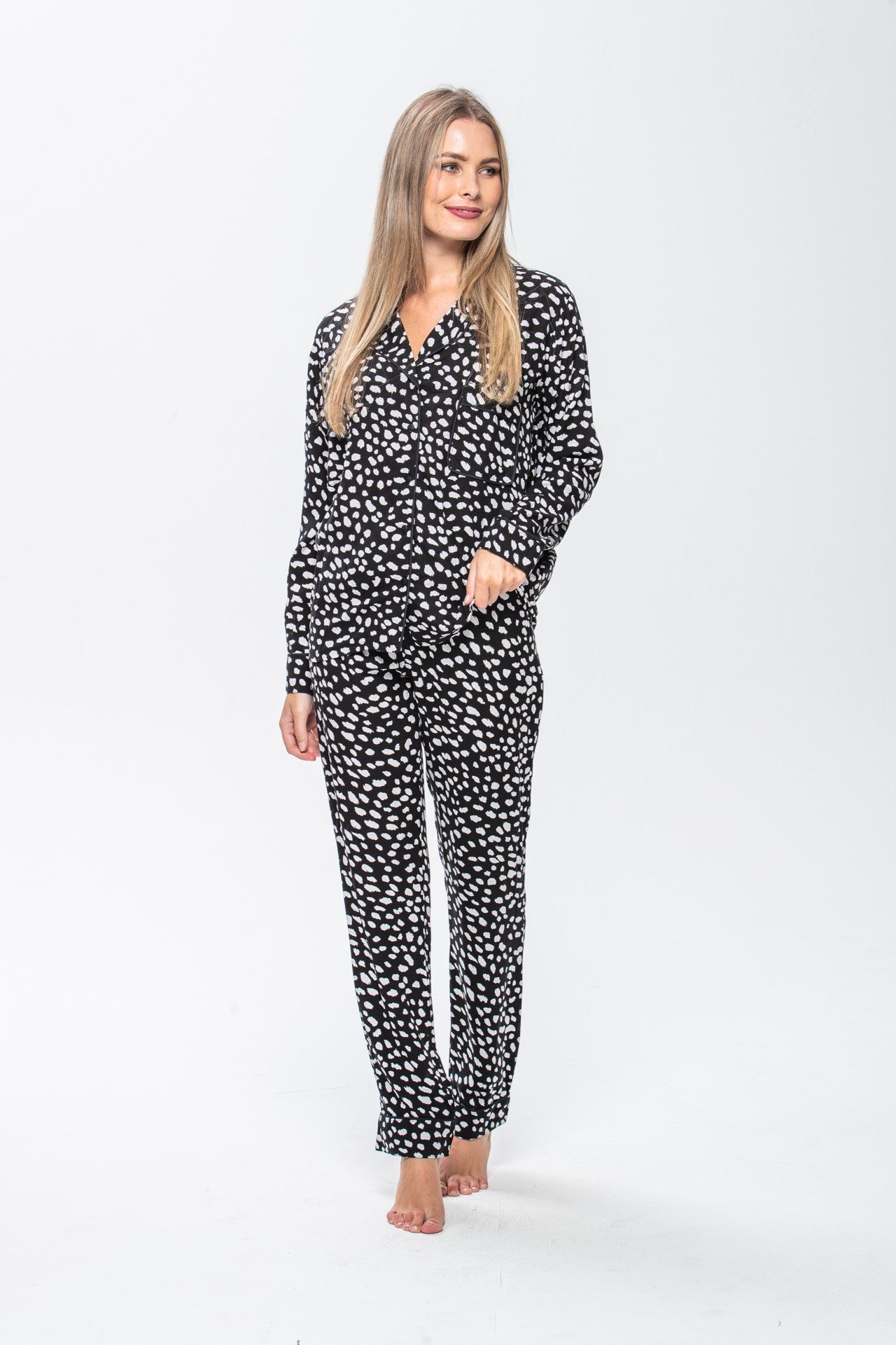 Long Pyjama Set - Black and White