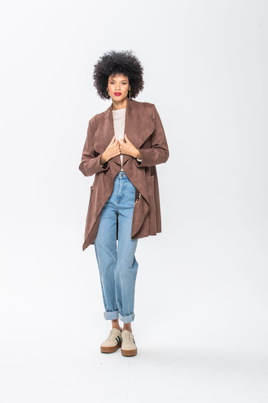 Kate Waterfall Coat - Chocolate