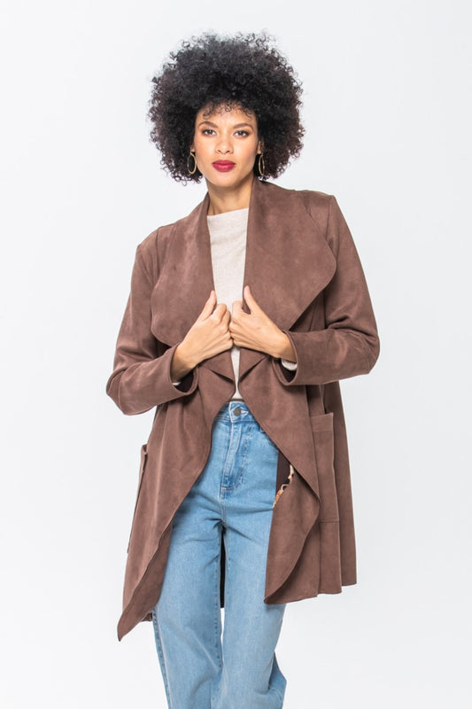 Kate Waterfall Coat - Chocolate