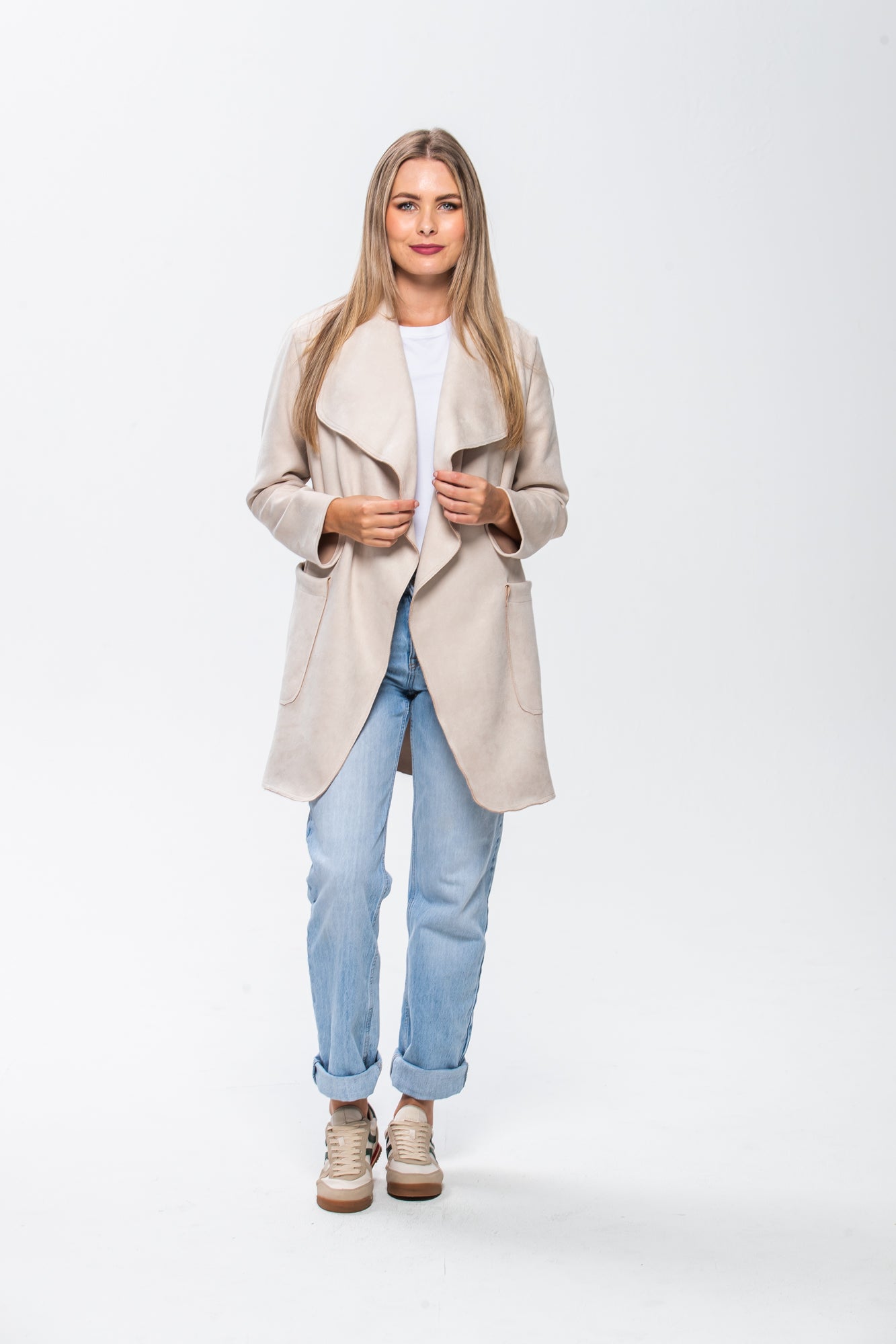 Kate Waterfall Coat - Creme