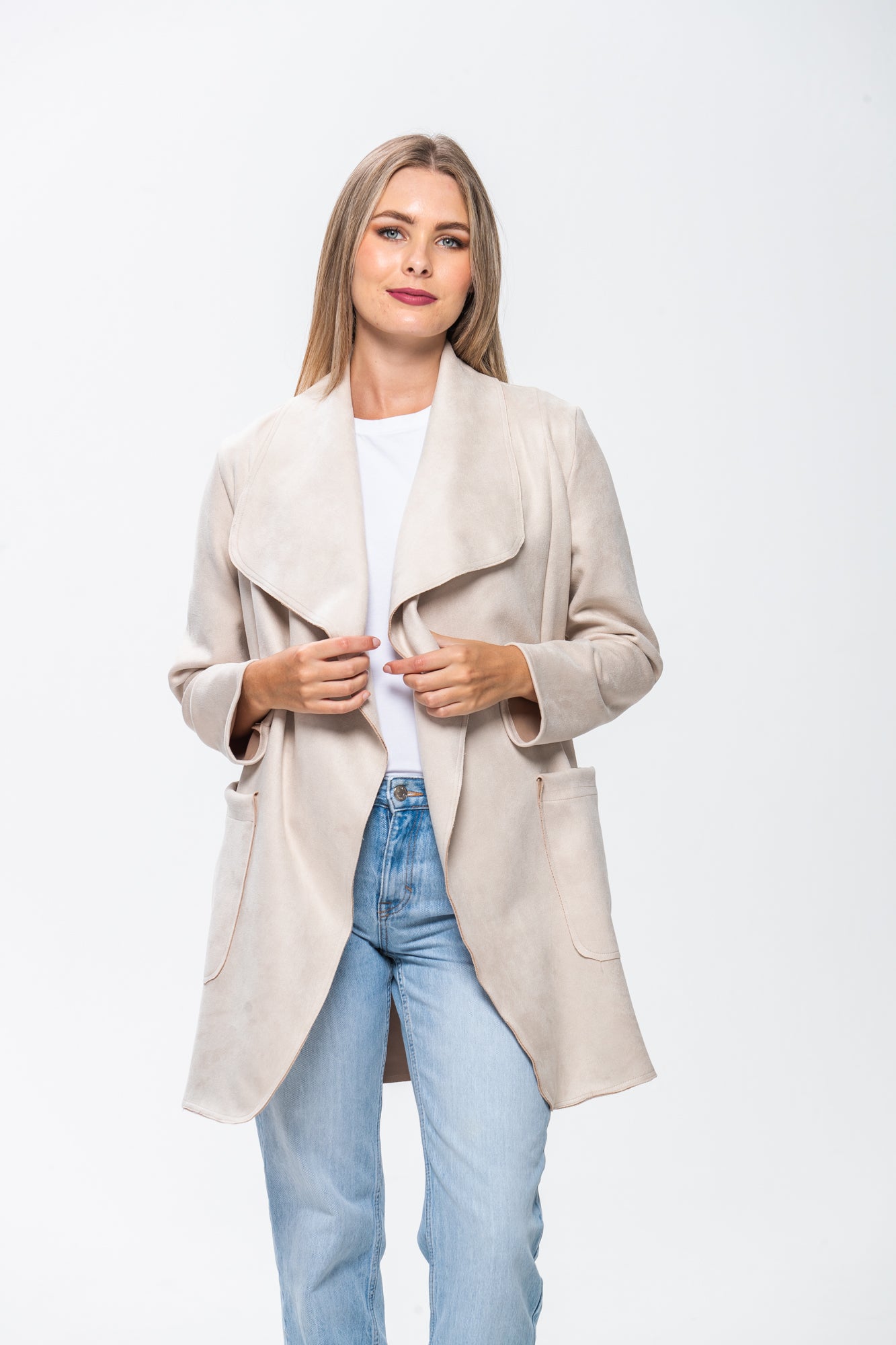 Kate Waterfall Coat - Creme