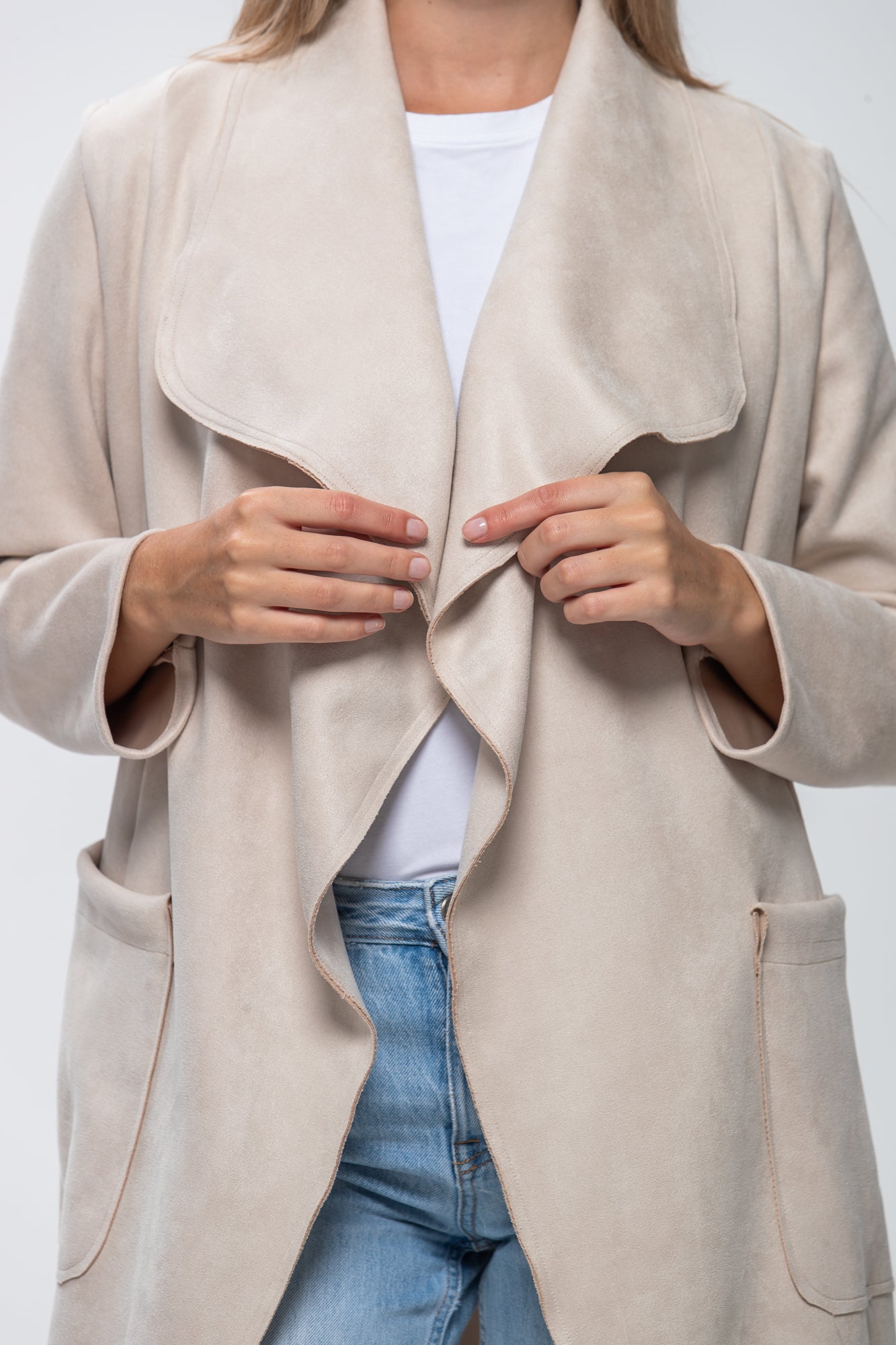 Kate Waterfall Coat - Creme