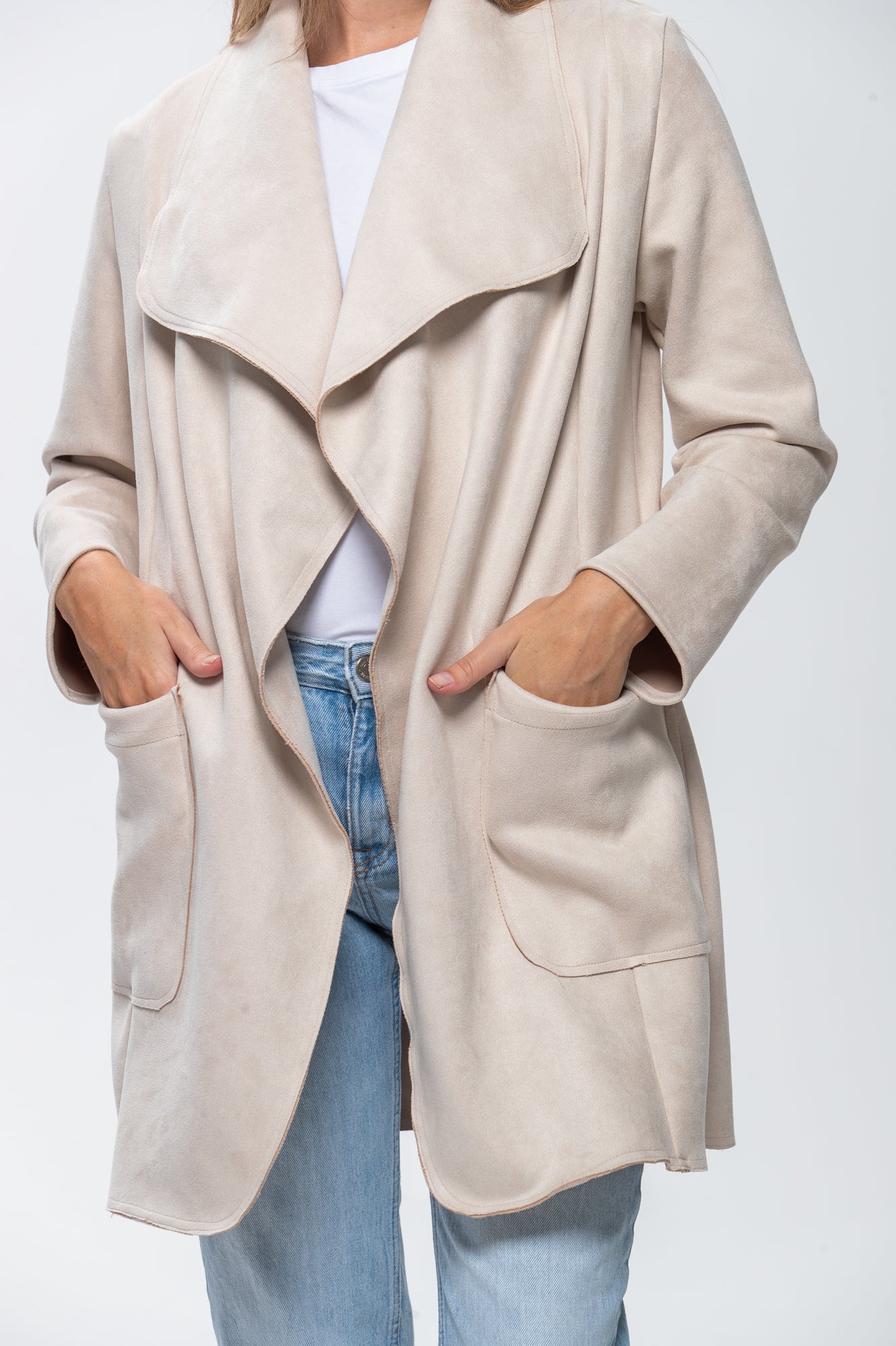 Kate Waterfall Coat - Creme