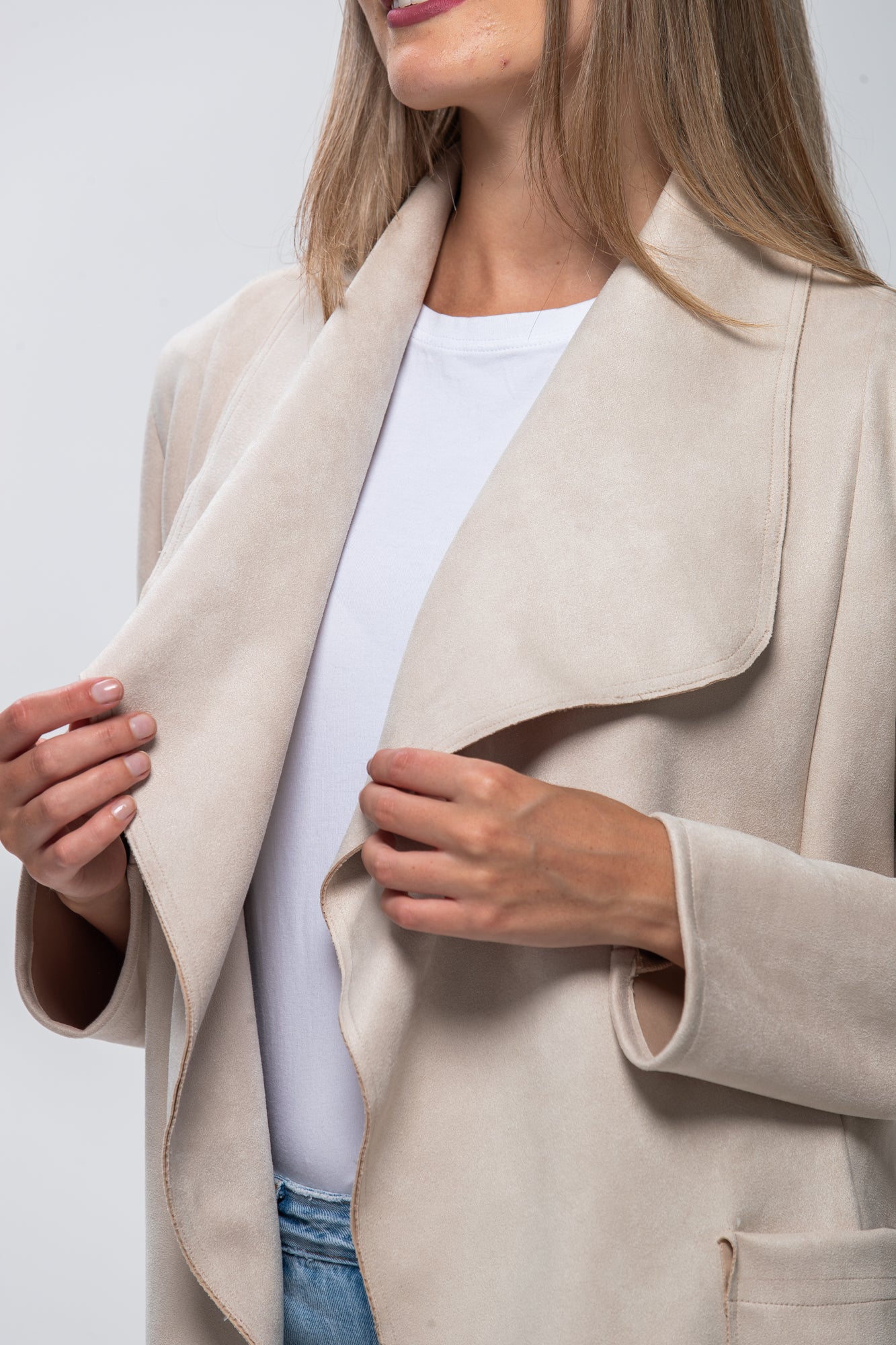 Kate Waterfall Coat - Creme