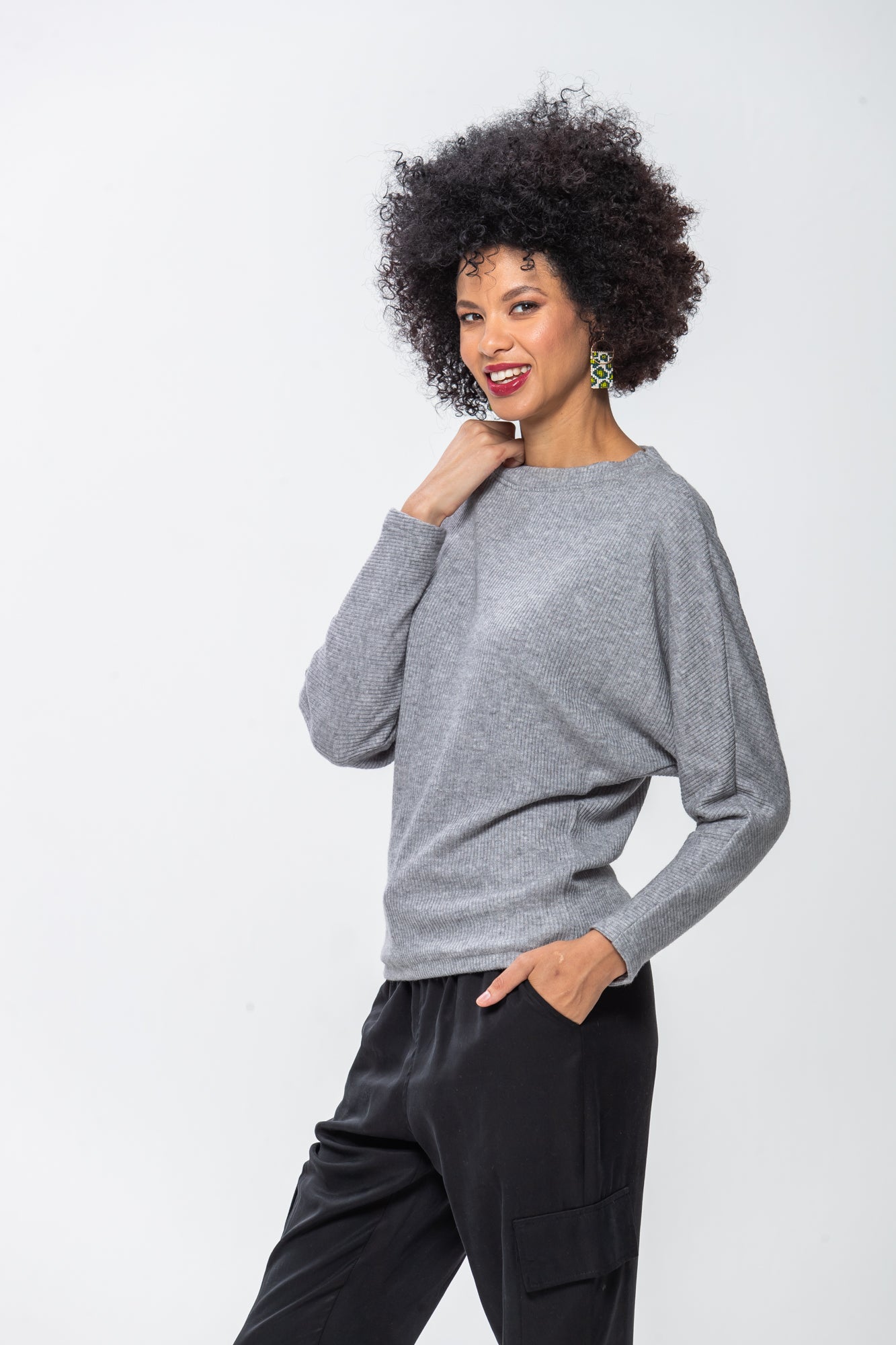 Grace Winter Knit - Grey Melange