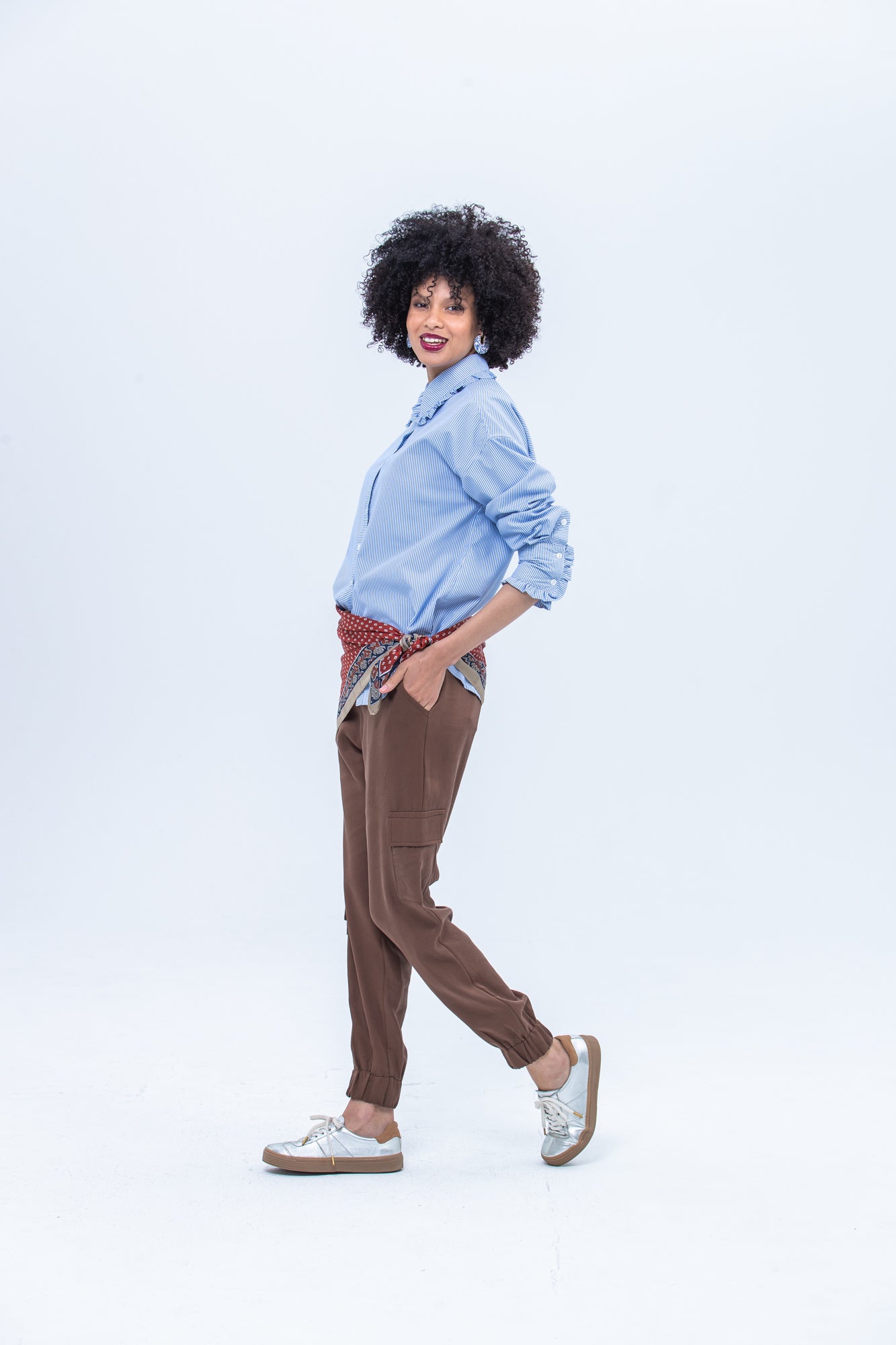 Claire Shirt - Blue and White Stripe