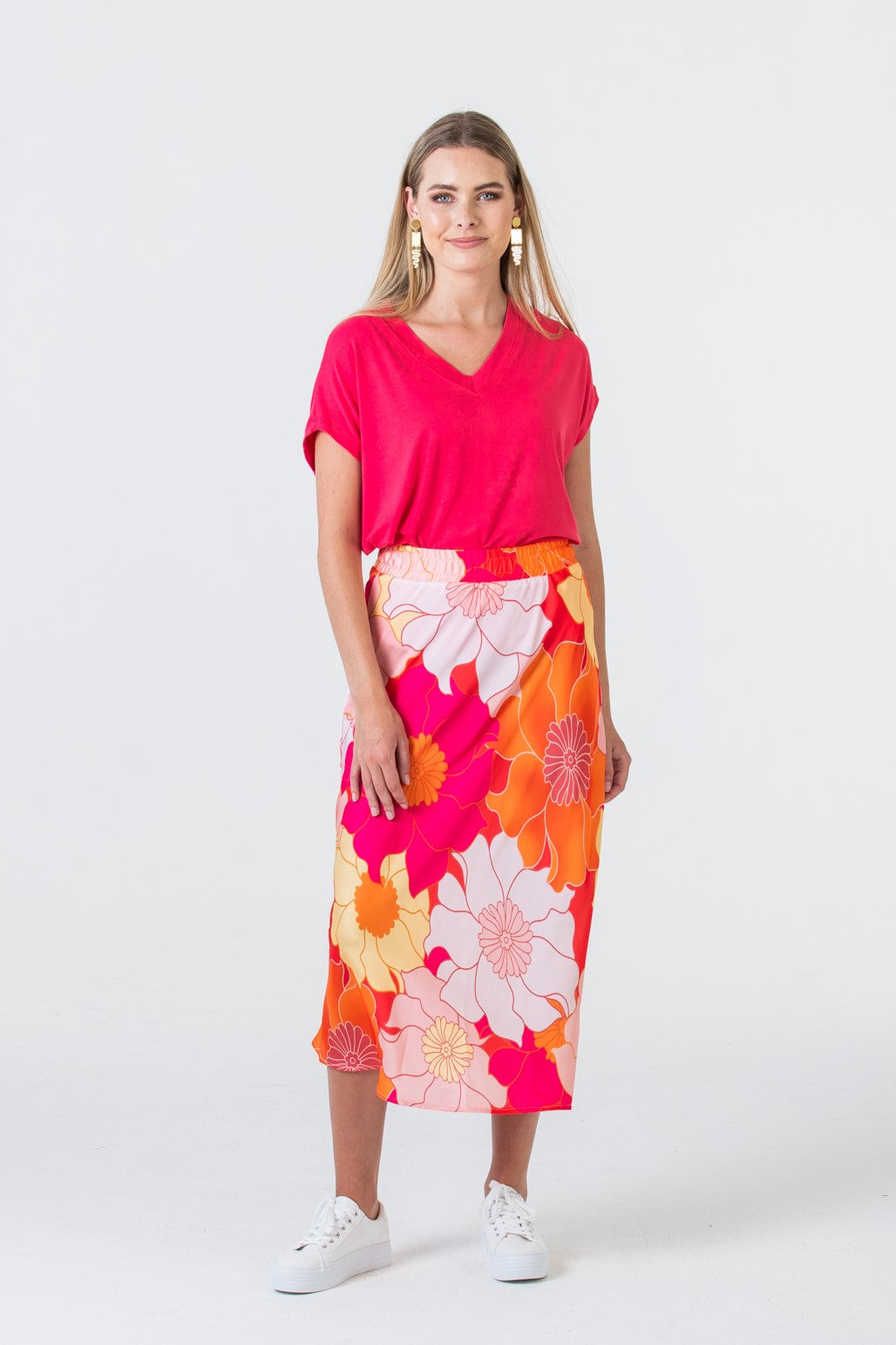 Paris A-Line skirt - Orange Blossom