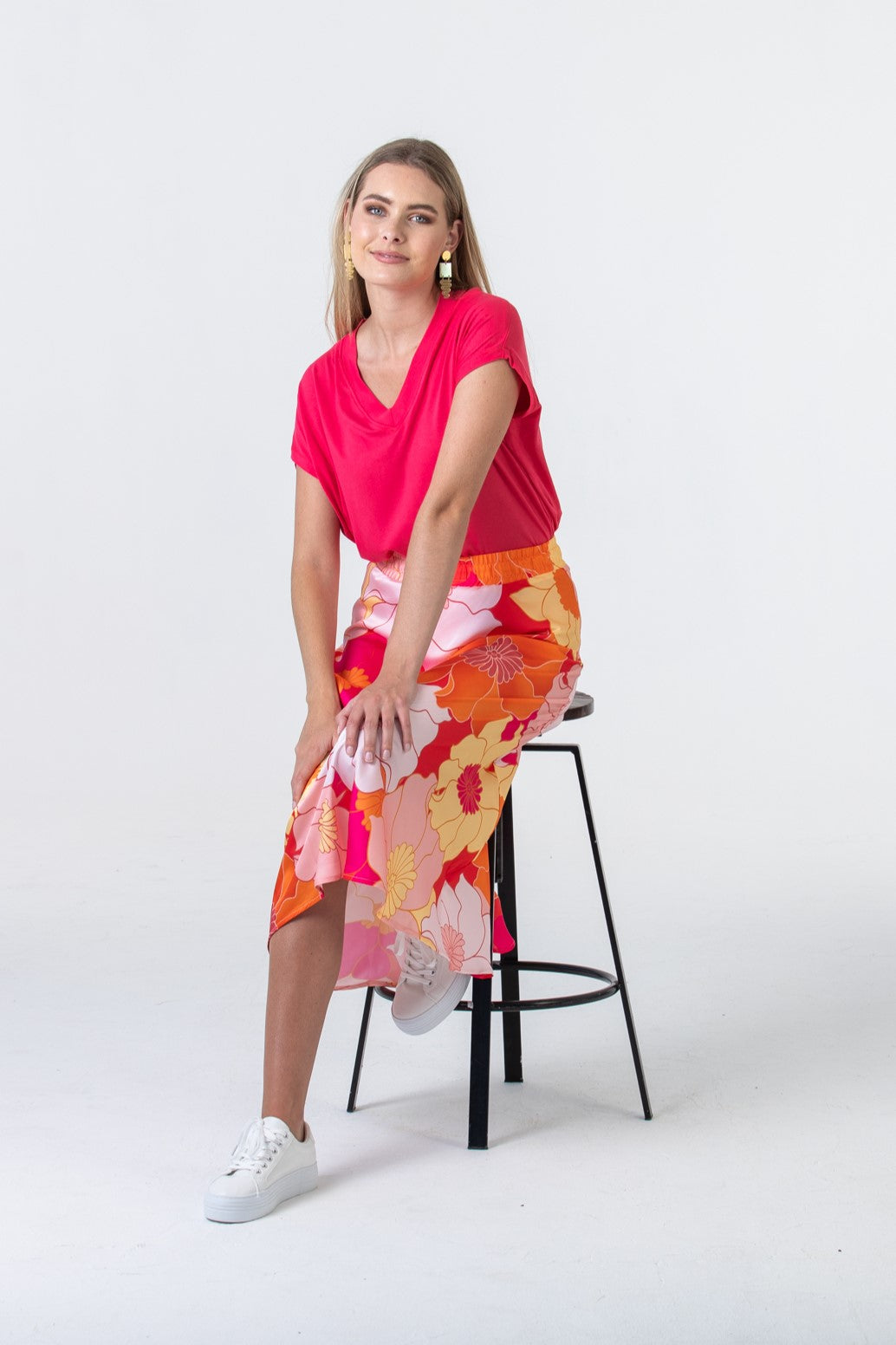 Paris A-Line skirt - Orange Blossom