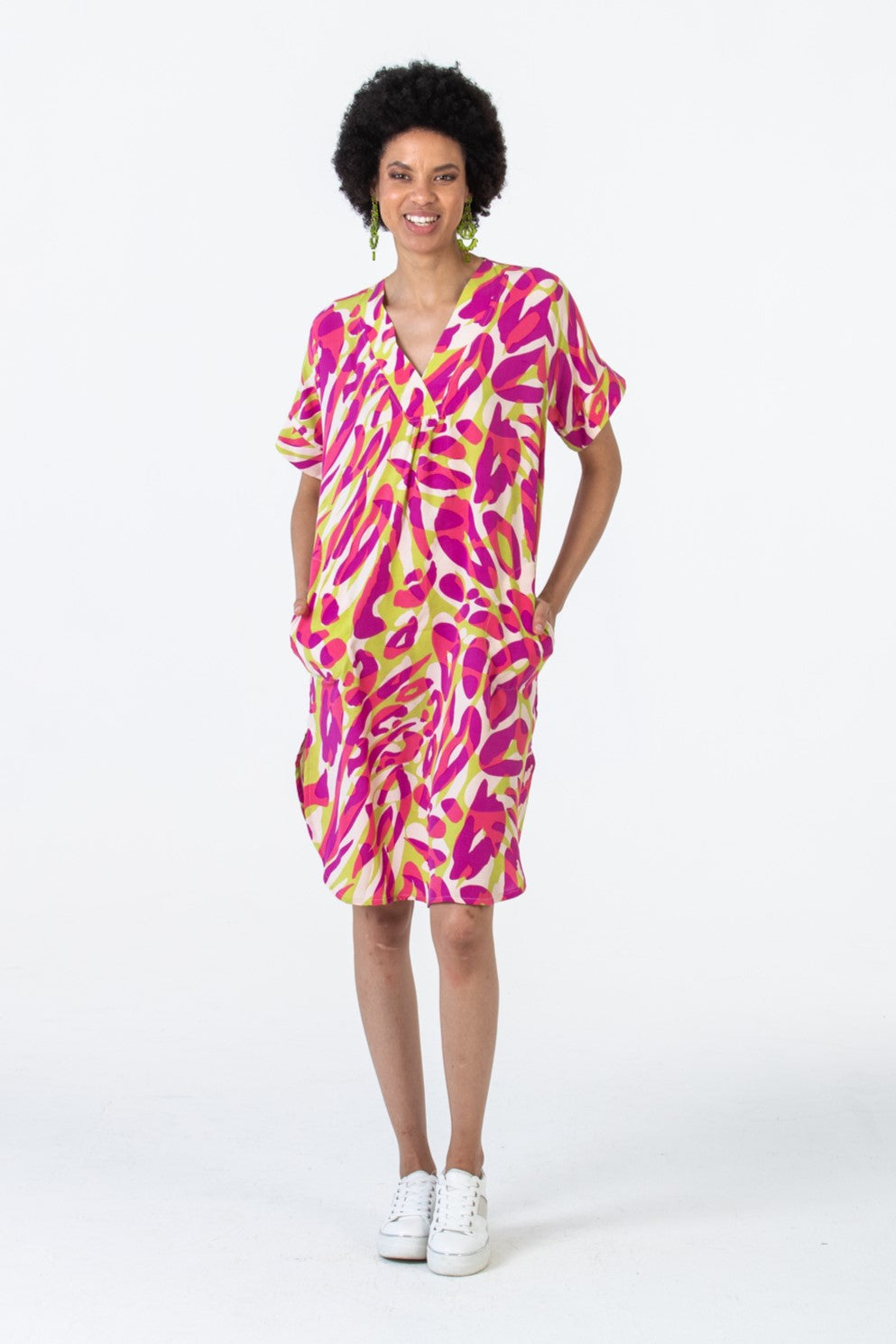 Electra Kaftan - Pink and Green
