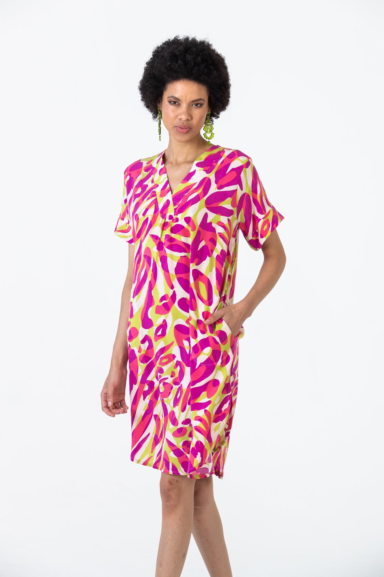 Electra Kaftan - Pink and Green