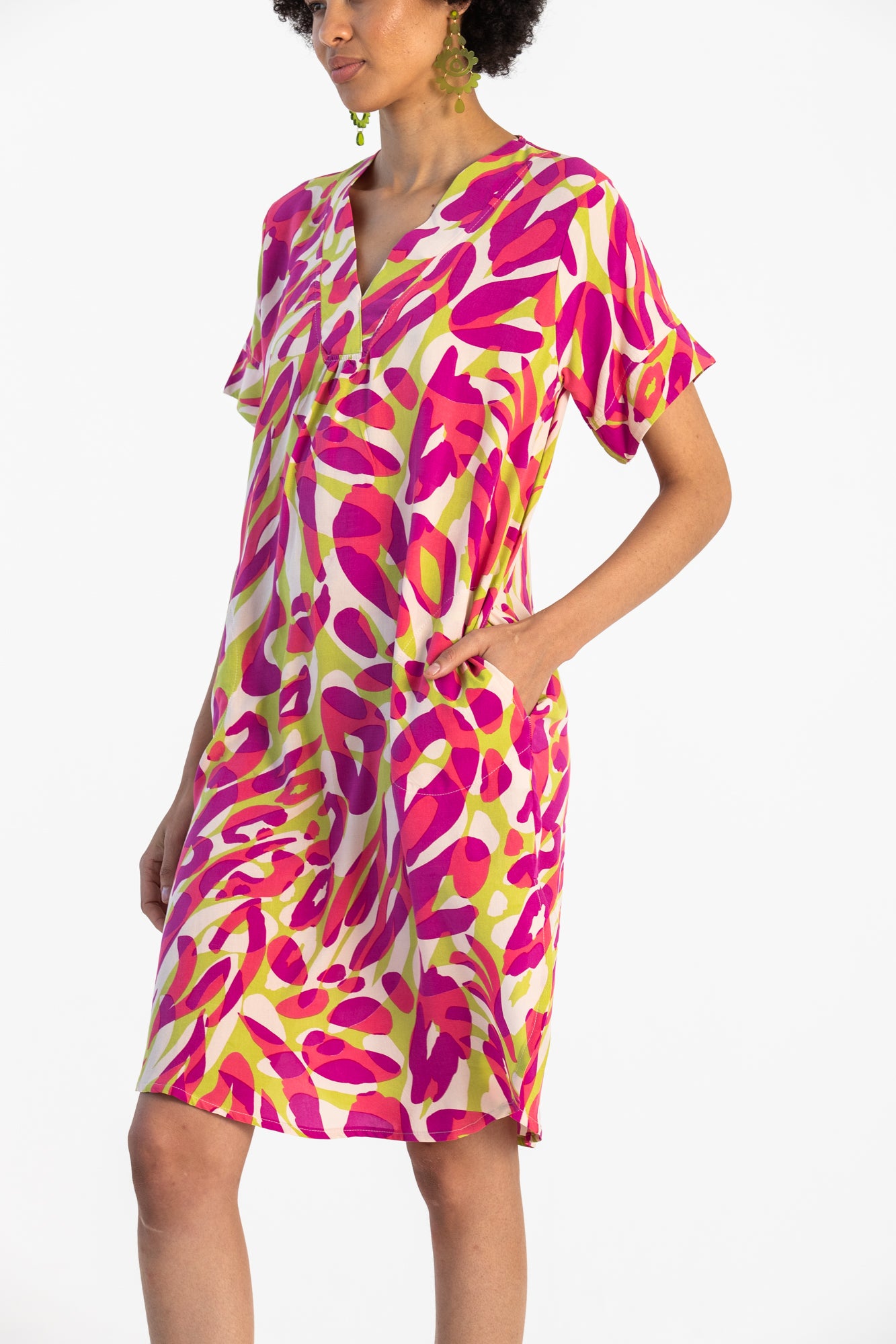 Electra Kaftan - Pink and Green