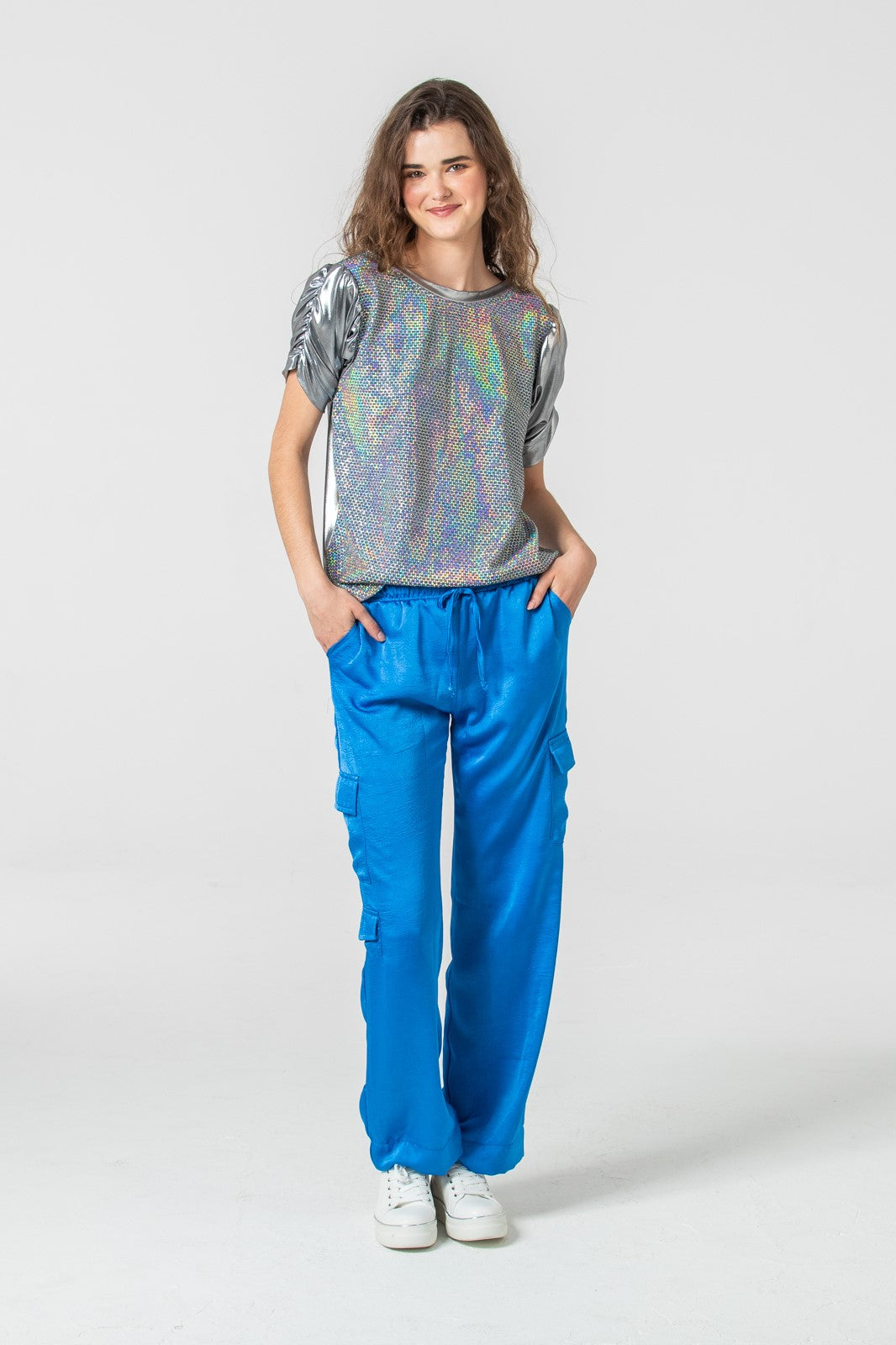 Sydney Wide Leg Cargo Pant - Blue