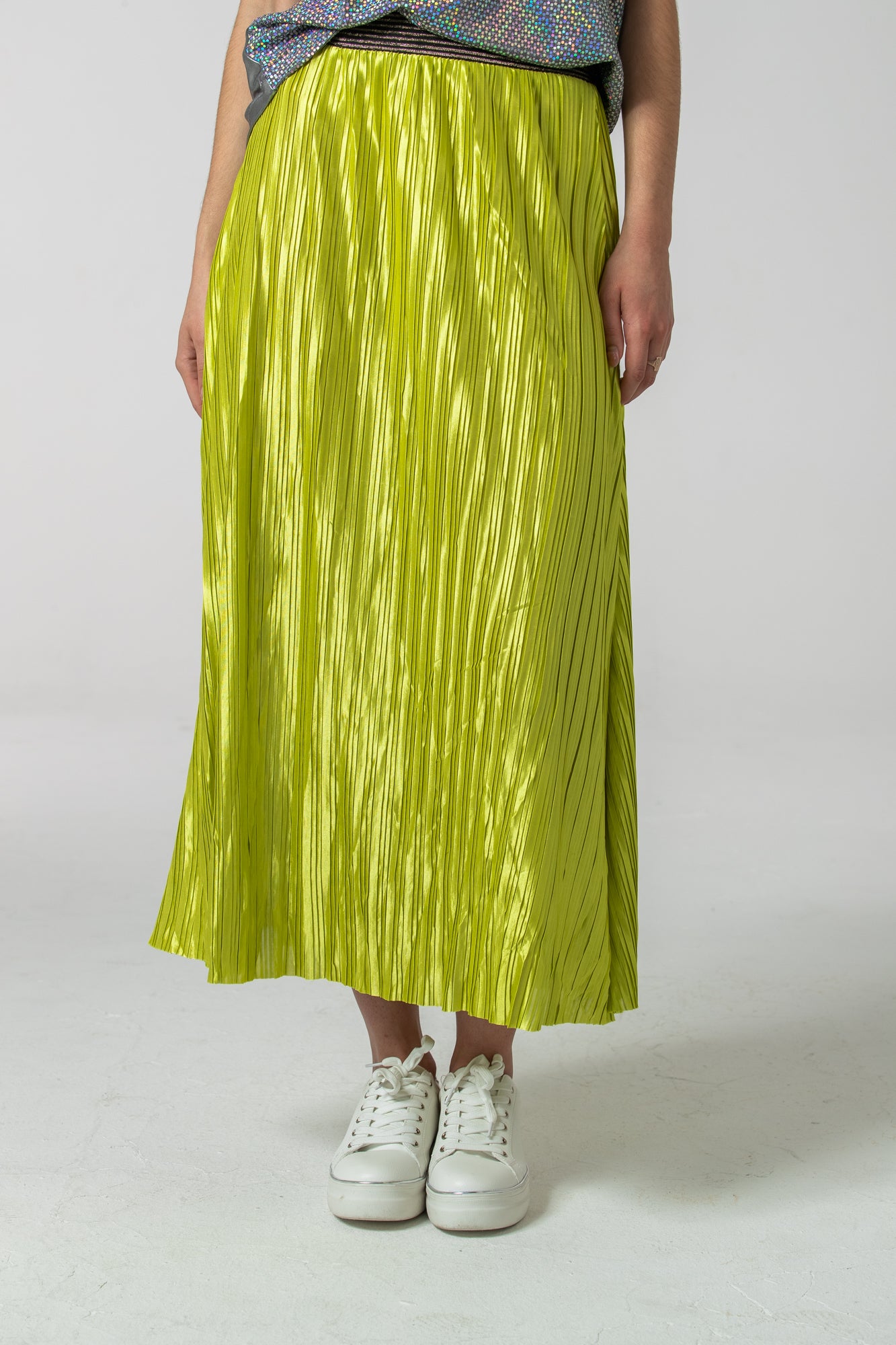 Lisbon pleated skirt - Wild Lime