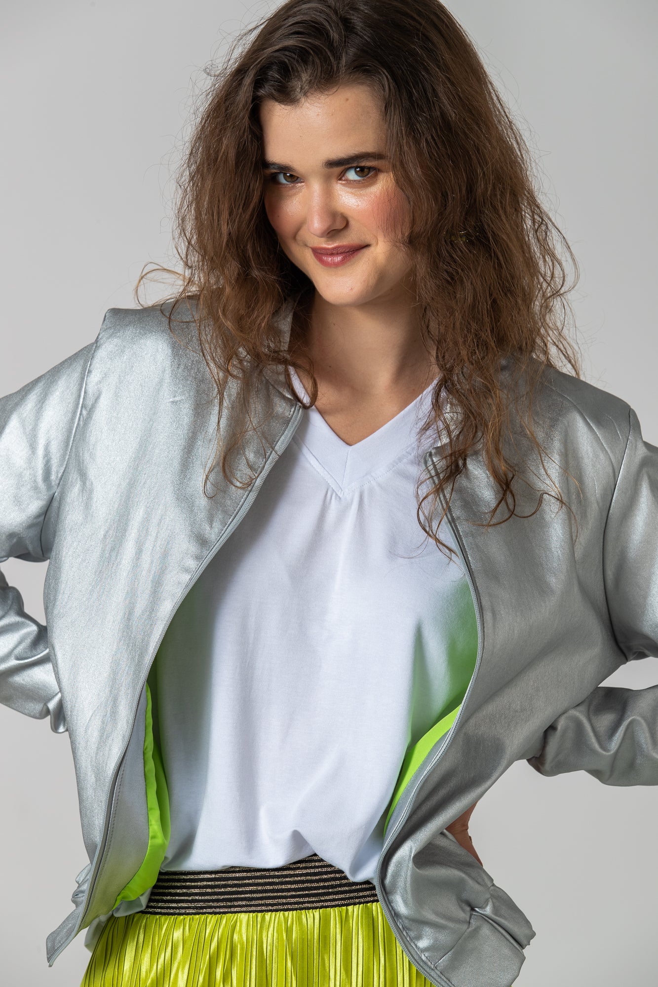 New York Bomber Jacket - Silver