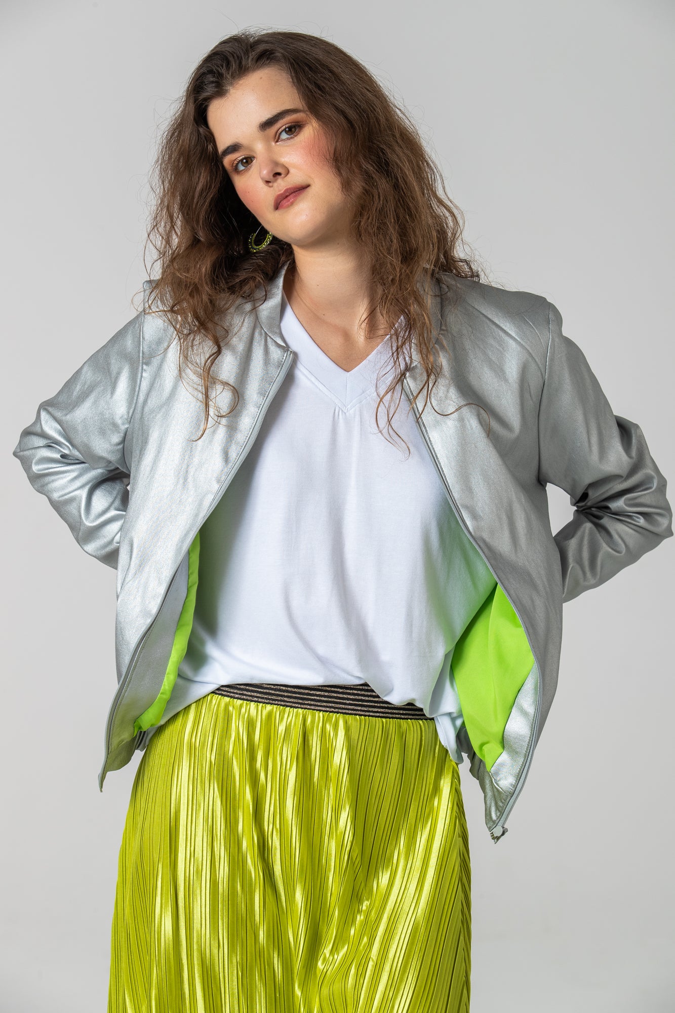 New York Bomber Jacket - Silver