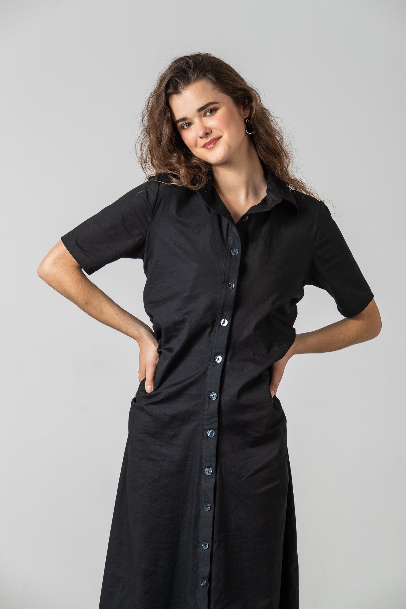 Seville Ruched Dress - Black