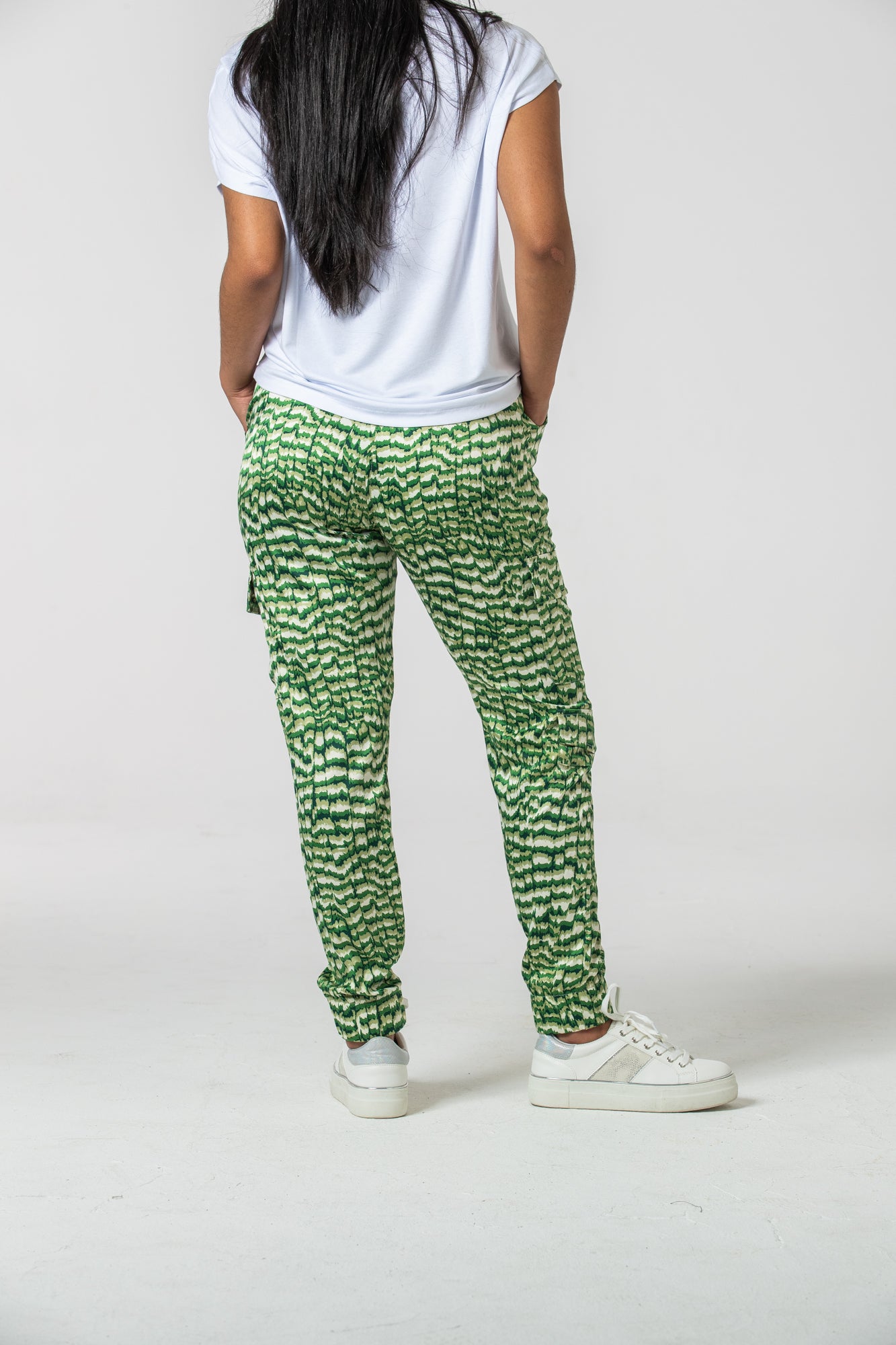 Boston Cargo Pants - Green Abstract