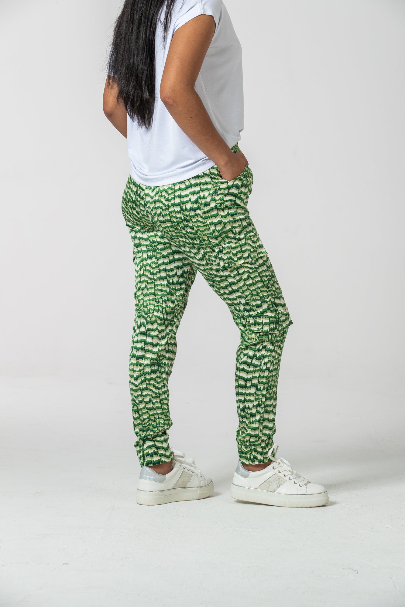 Boston Cargo Pants - Green Abstract