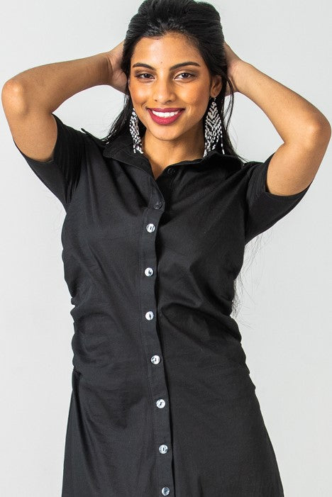 Seville Ruched Dress - Black