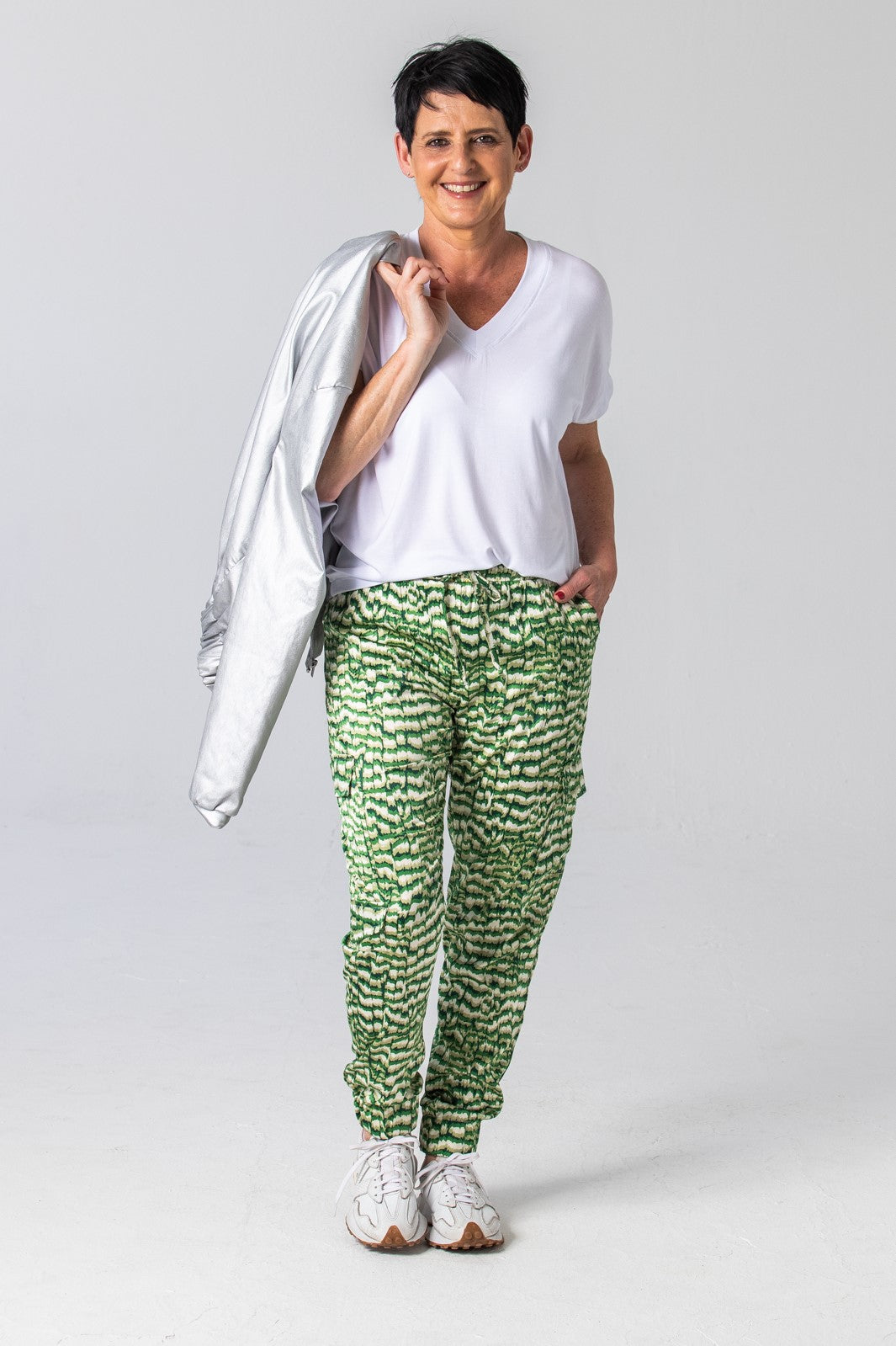Boston Cargo Pants - Green Abstract