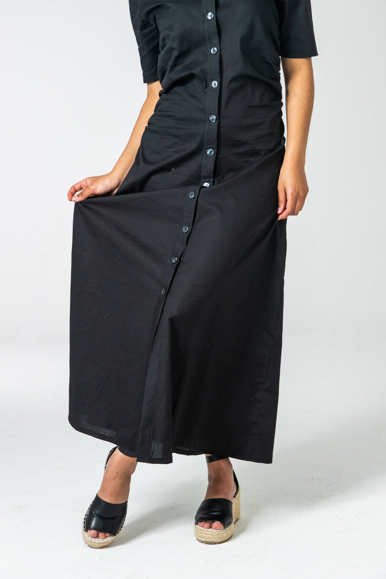 Seville Ruched Dress - Black