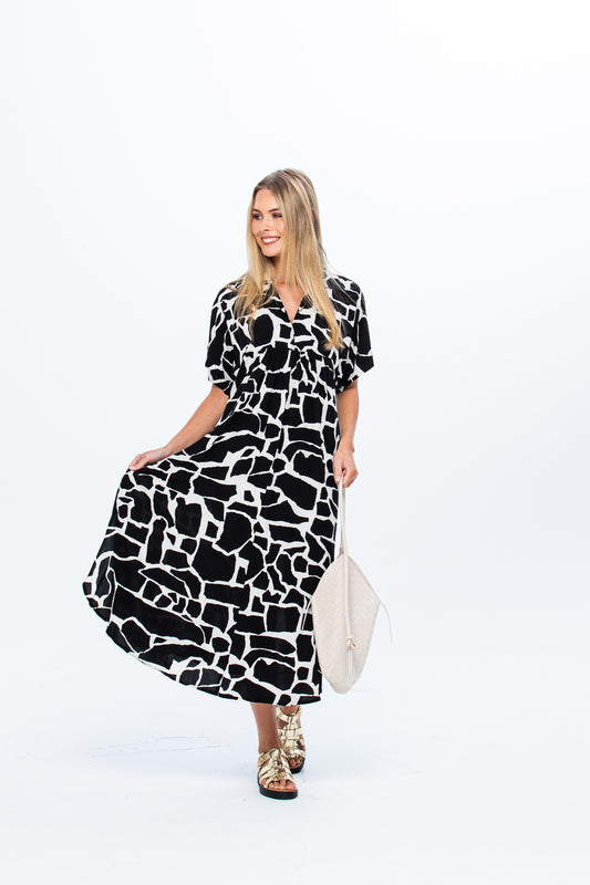 Zanzibar Dress - Black and White