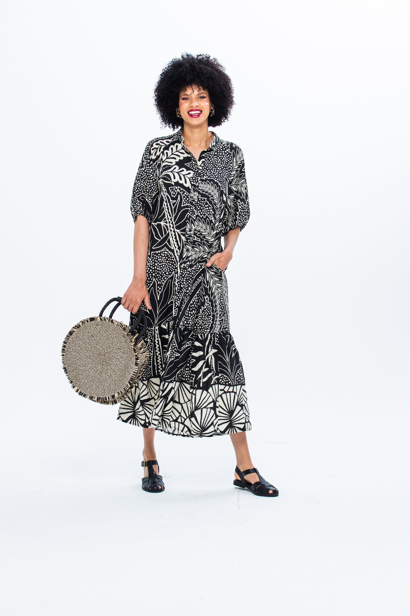 Donna Dress - Black and Creme