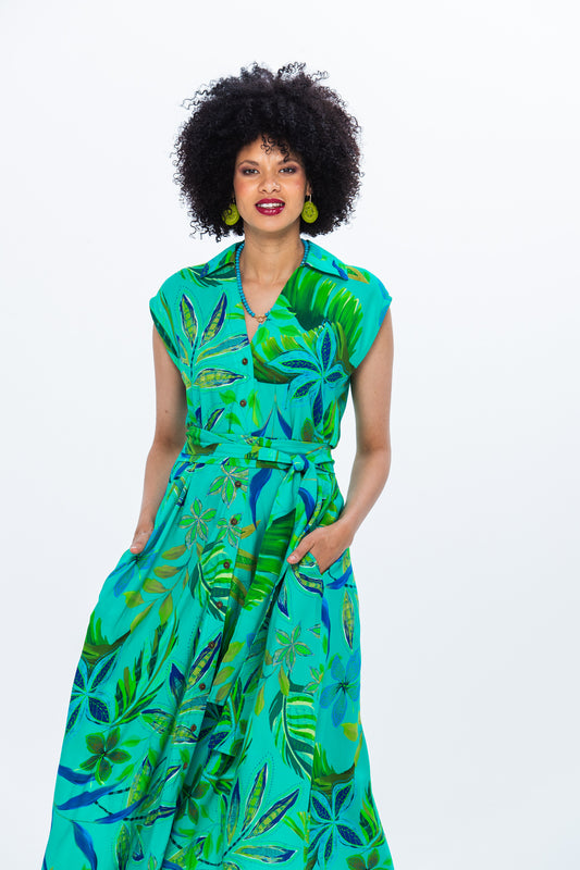 Cabo Dress - Green Leaf