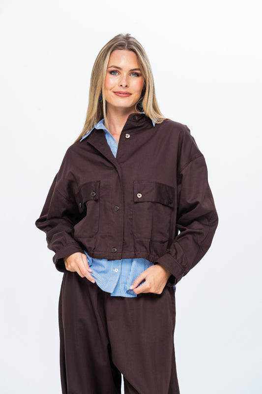Cate Bomber Jacket - Chocolate