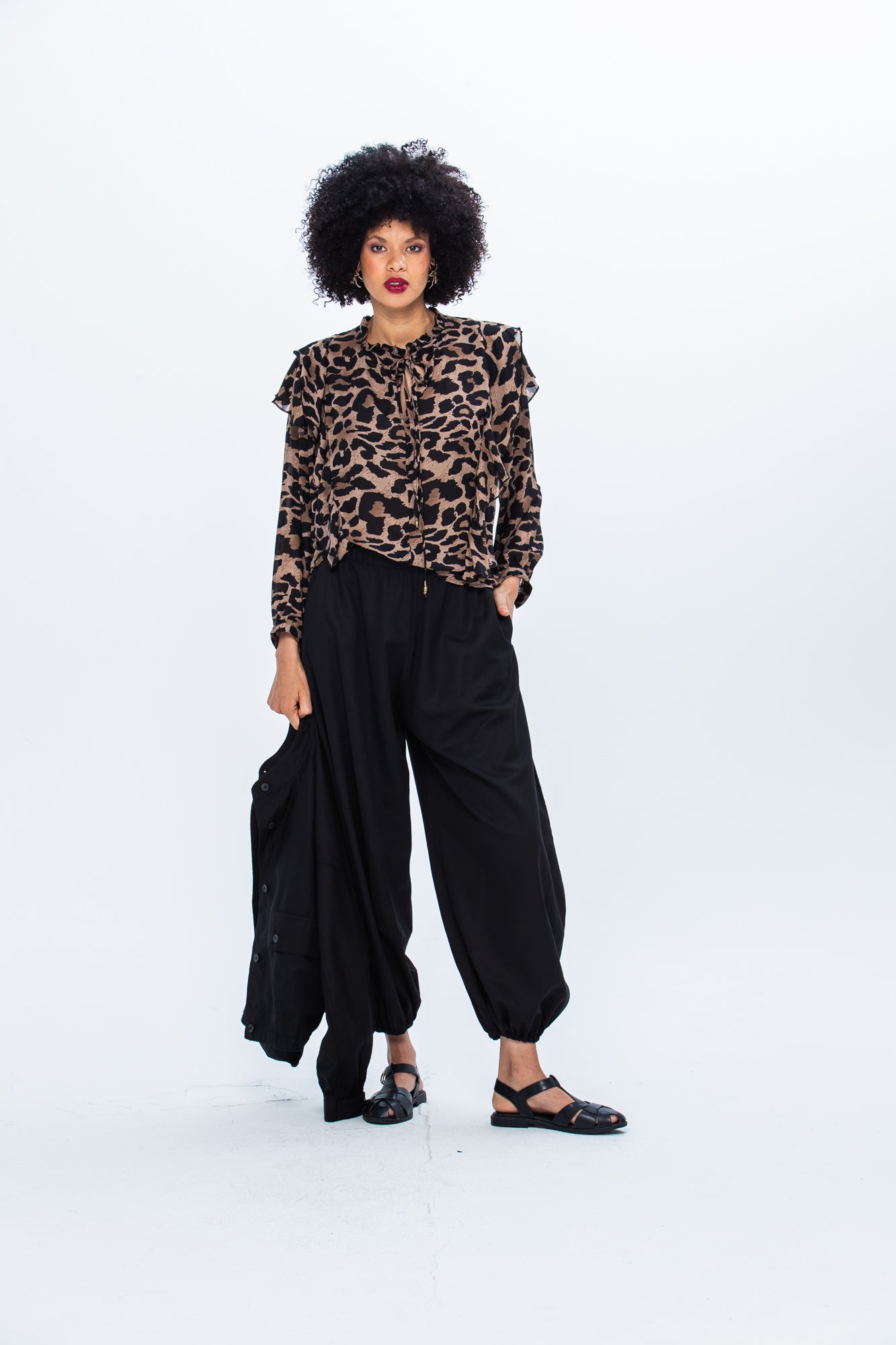 Bardot Winter Shirt - Black and Mocca