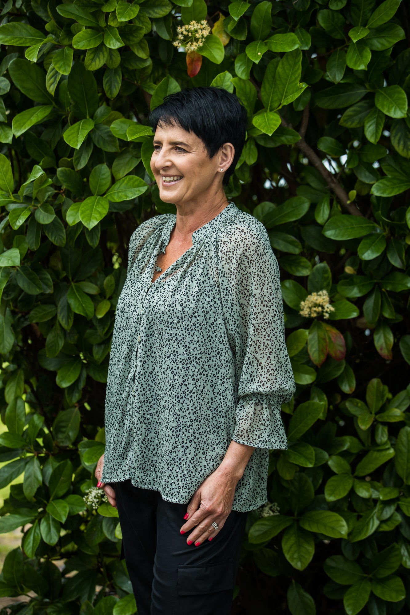 Paris Frill Shirt - Khaki & Black