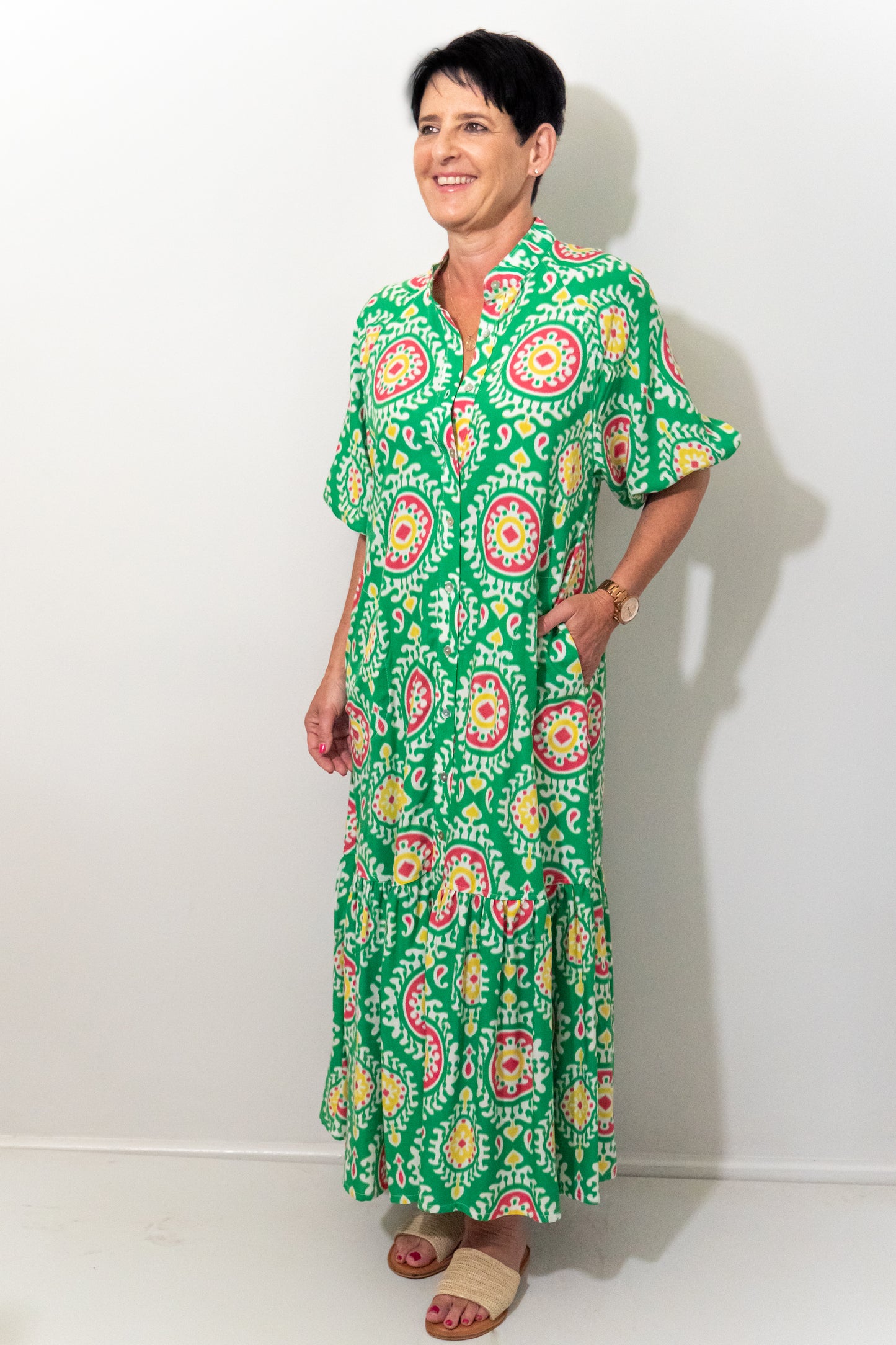 Donna Dress - Green & Red