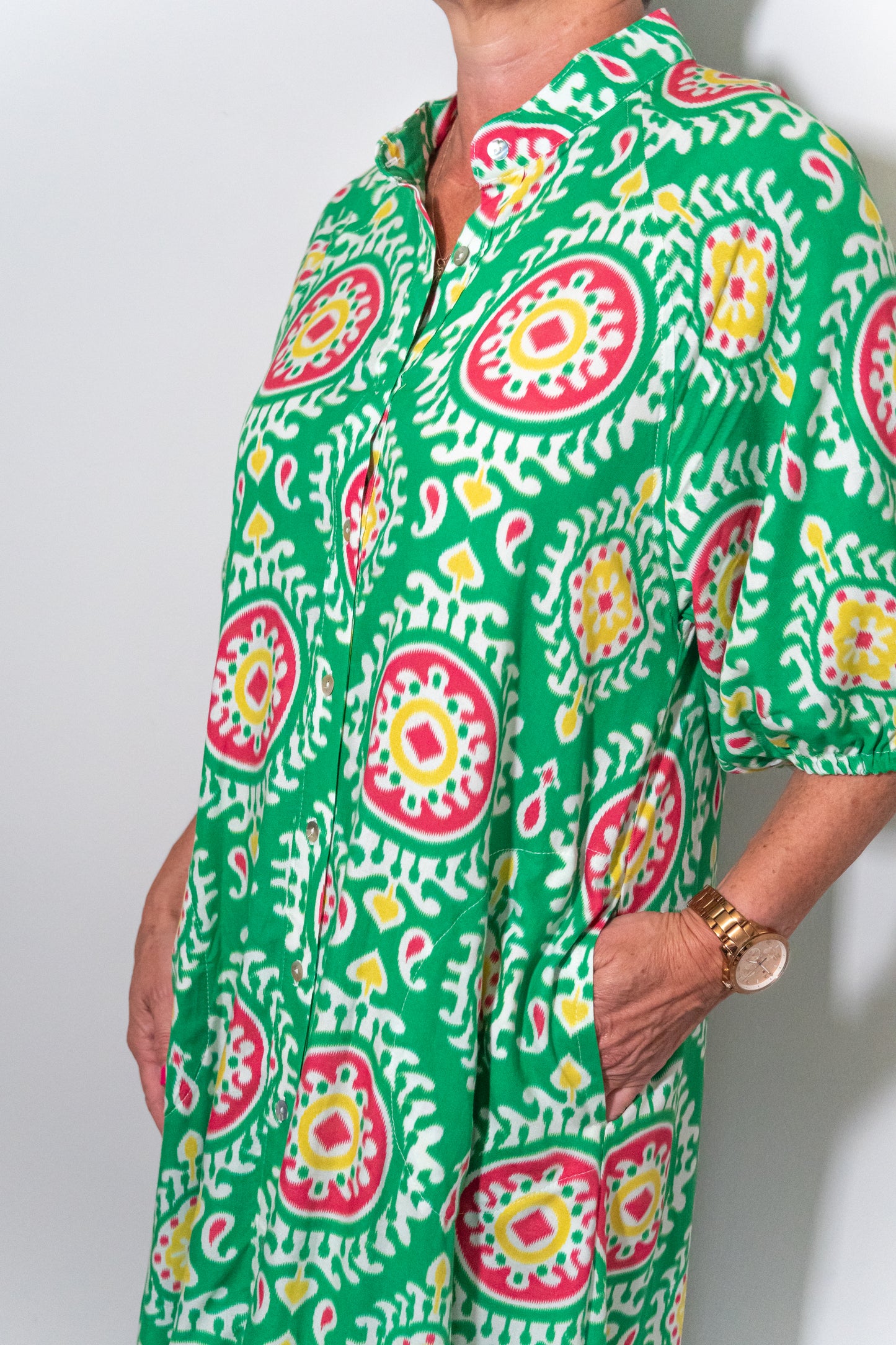 Donna Dress - Green & Red
