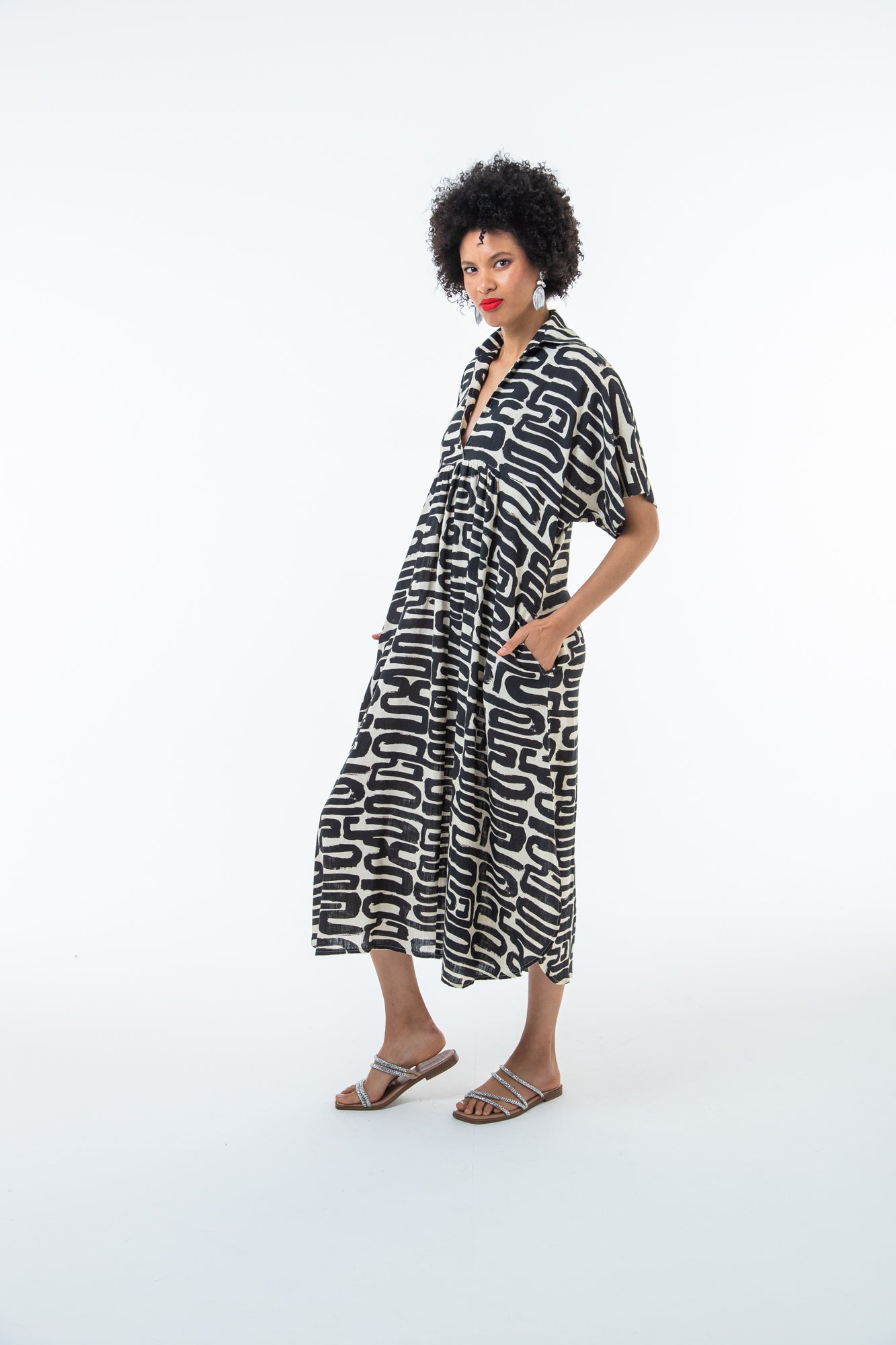 Zanzibar Dress - Black and Creme