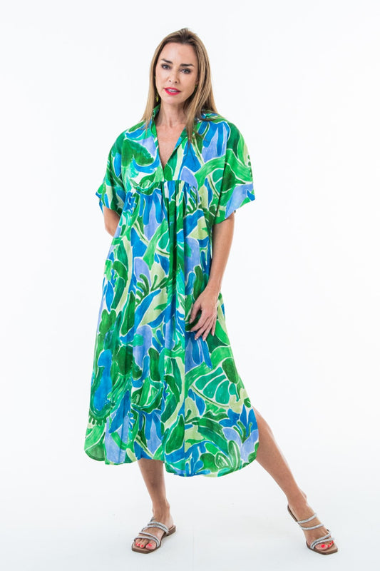 Zanzibar Dress - Green and Blue
