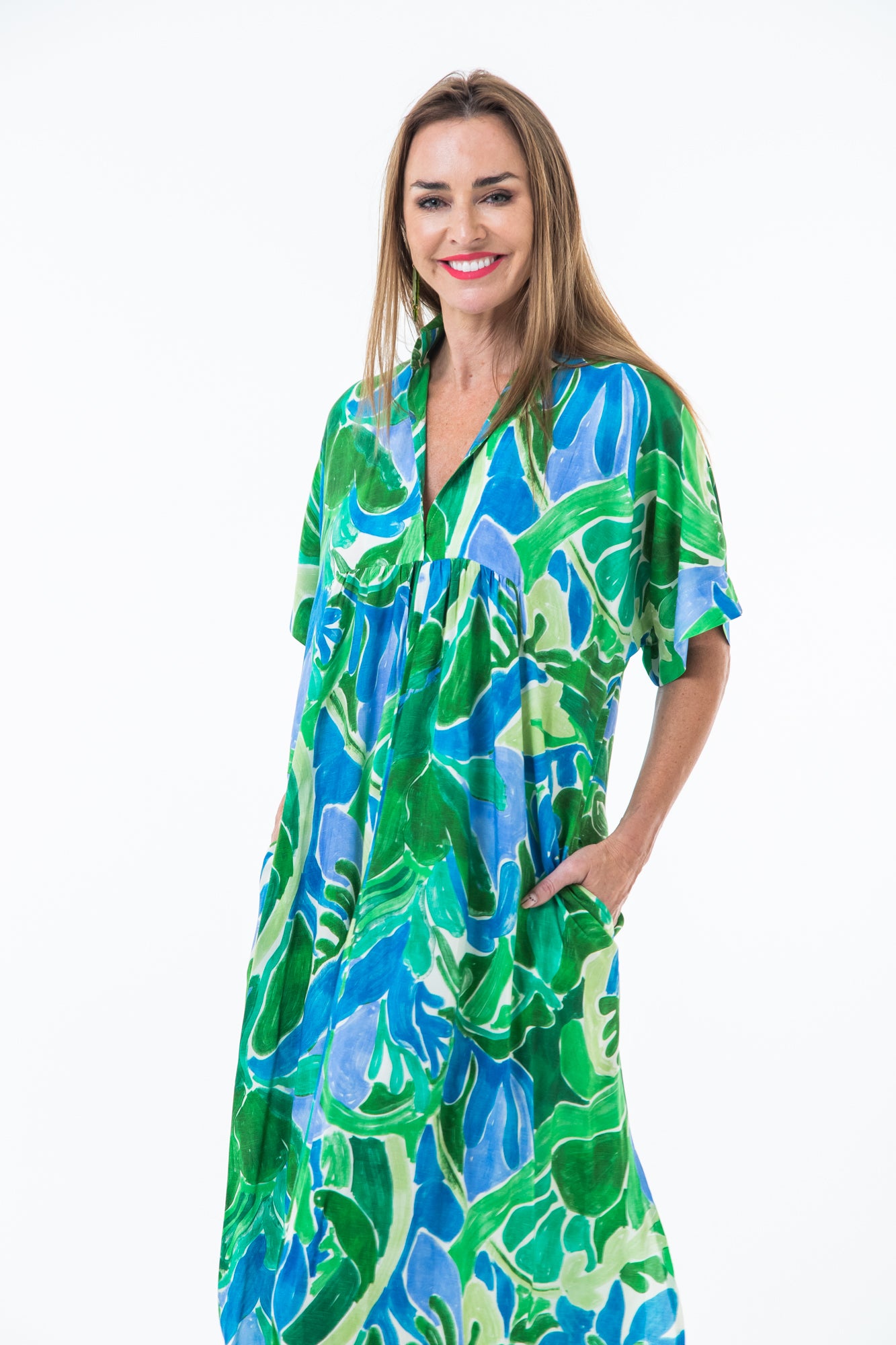 Zanzibar Dress - Green and Blue