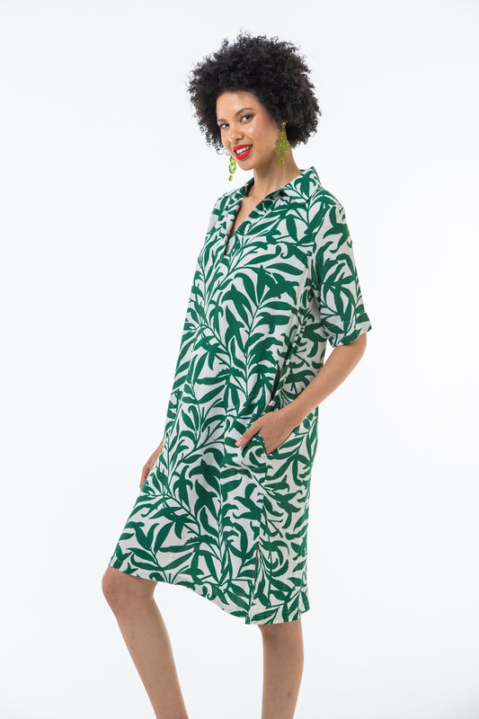 Capri Dress - Green Floral