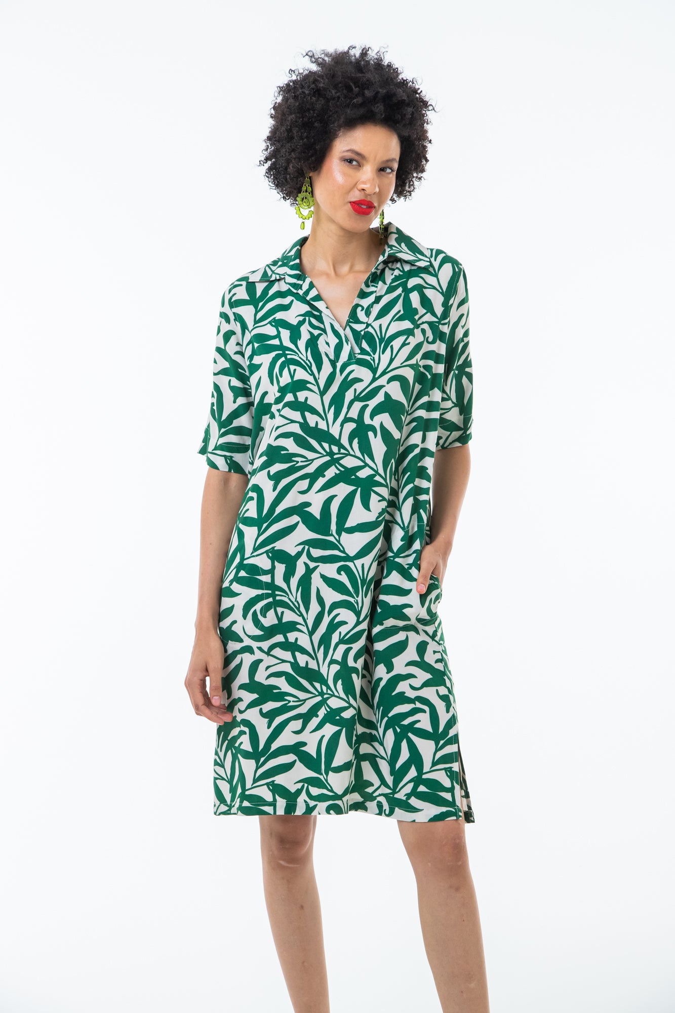 Capri Dress - Green Floral
