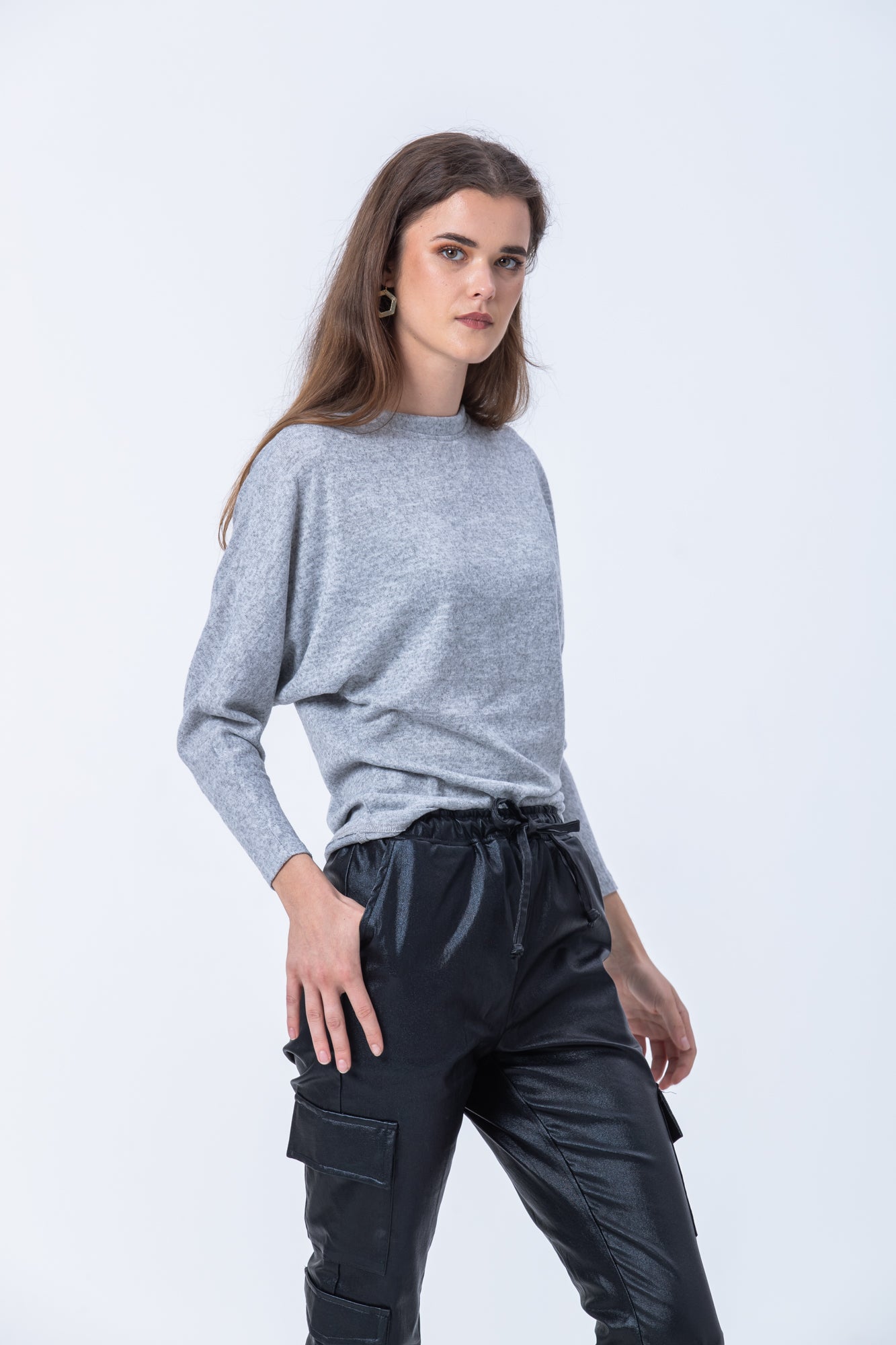 Siena knit top - Light Grey