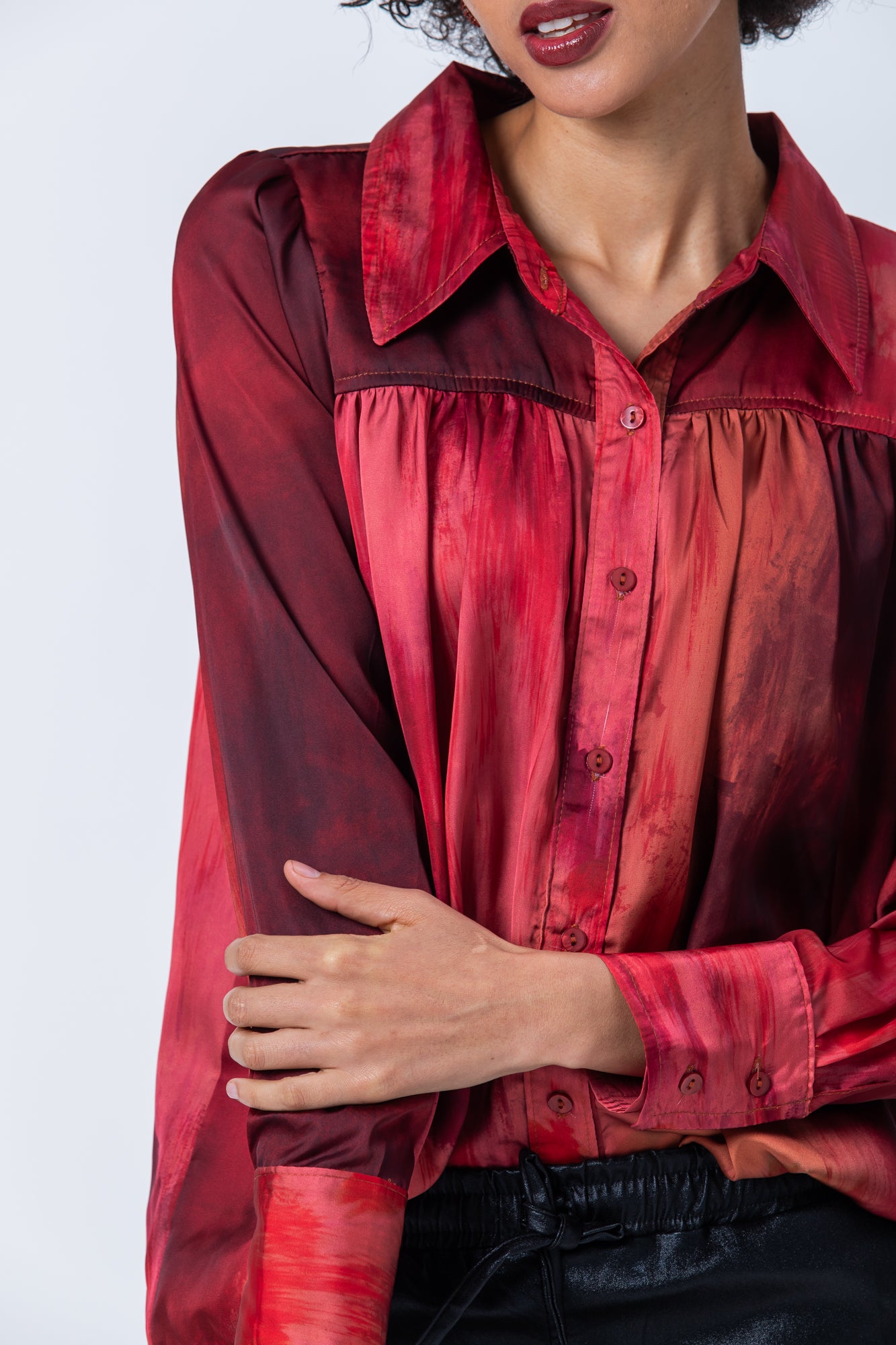 Milan Collar Shirt - Salsa Swirl