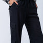 Sydney Wide Leg Cargo Pant - Black