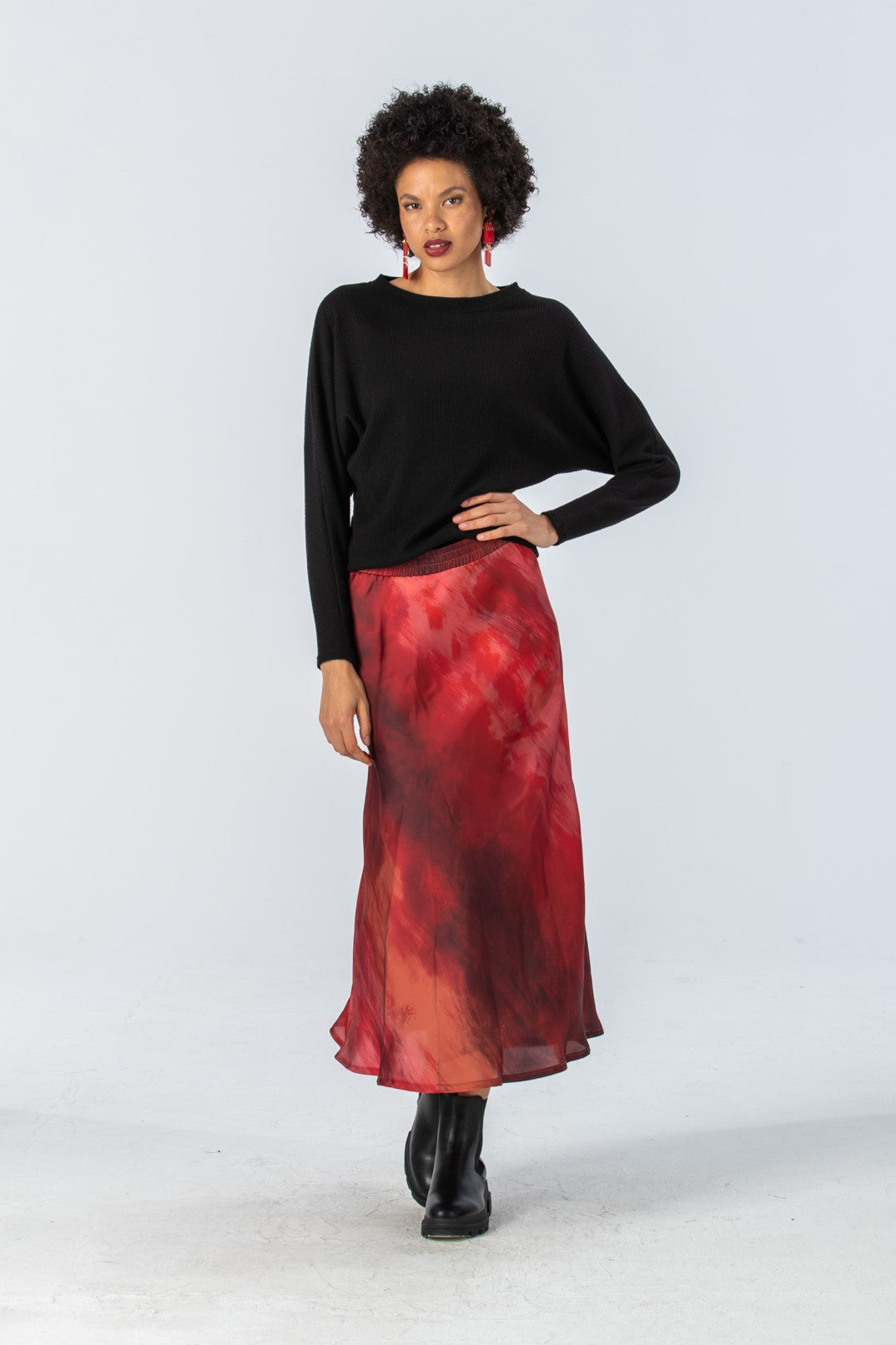 Paris A line Skirt - Salsa Swirl