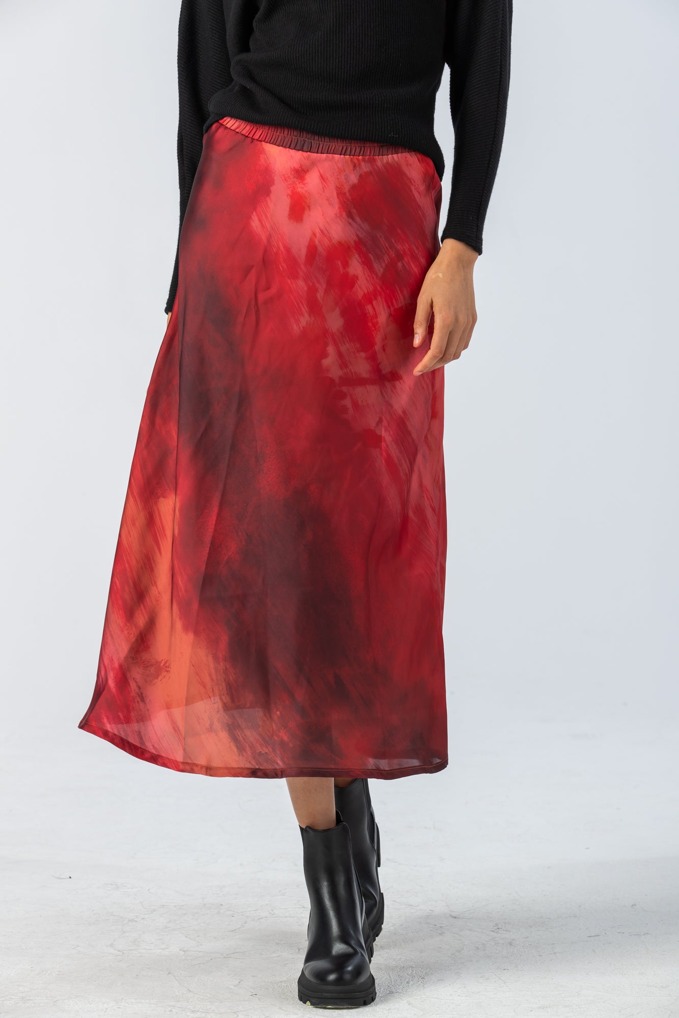 Paris A line Skirt - Salsa Swirl